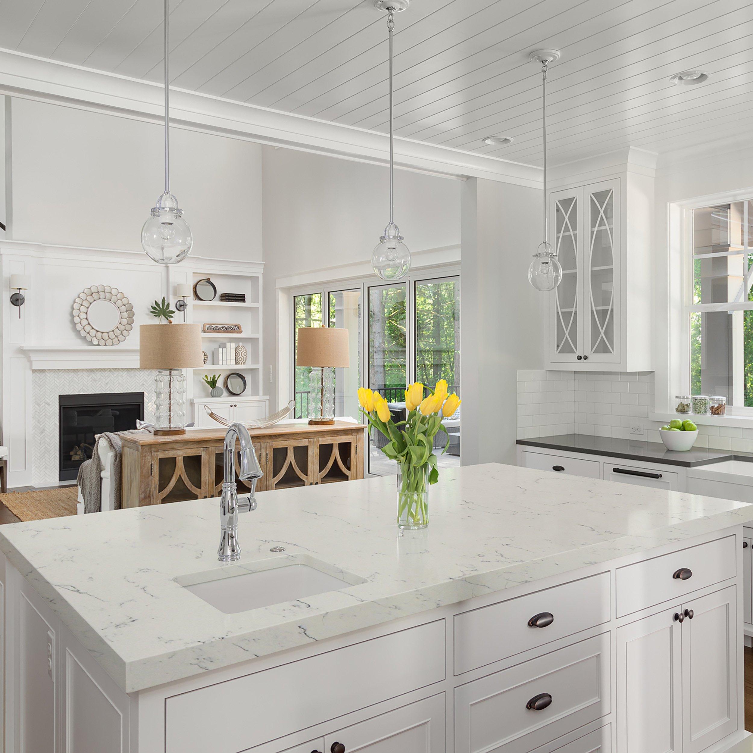 Sample- Willow White Quartz Custom Countertop