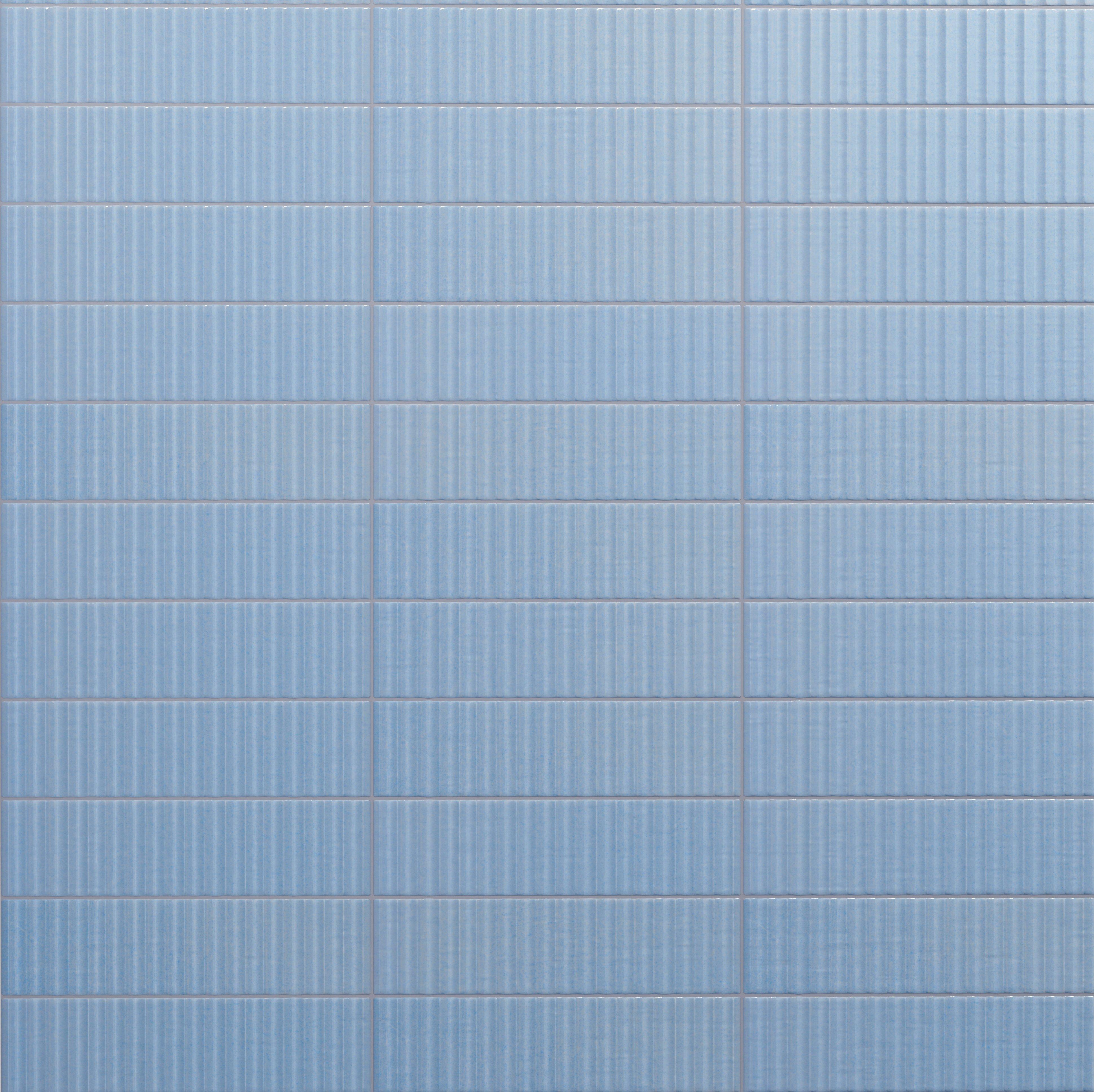 Ribbed Cornflower Ceramic Polished Tile