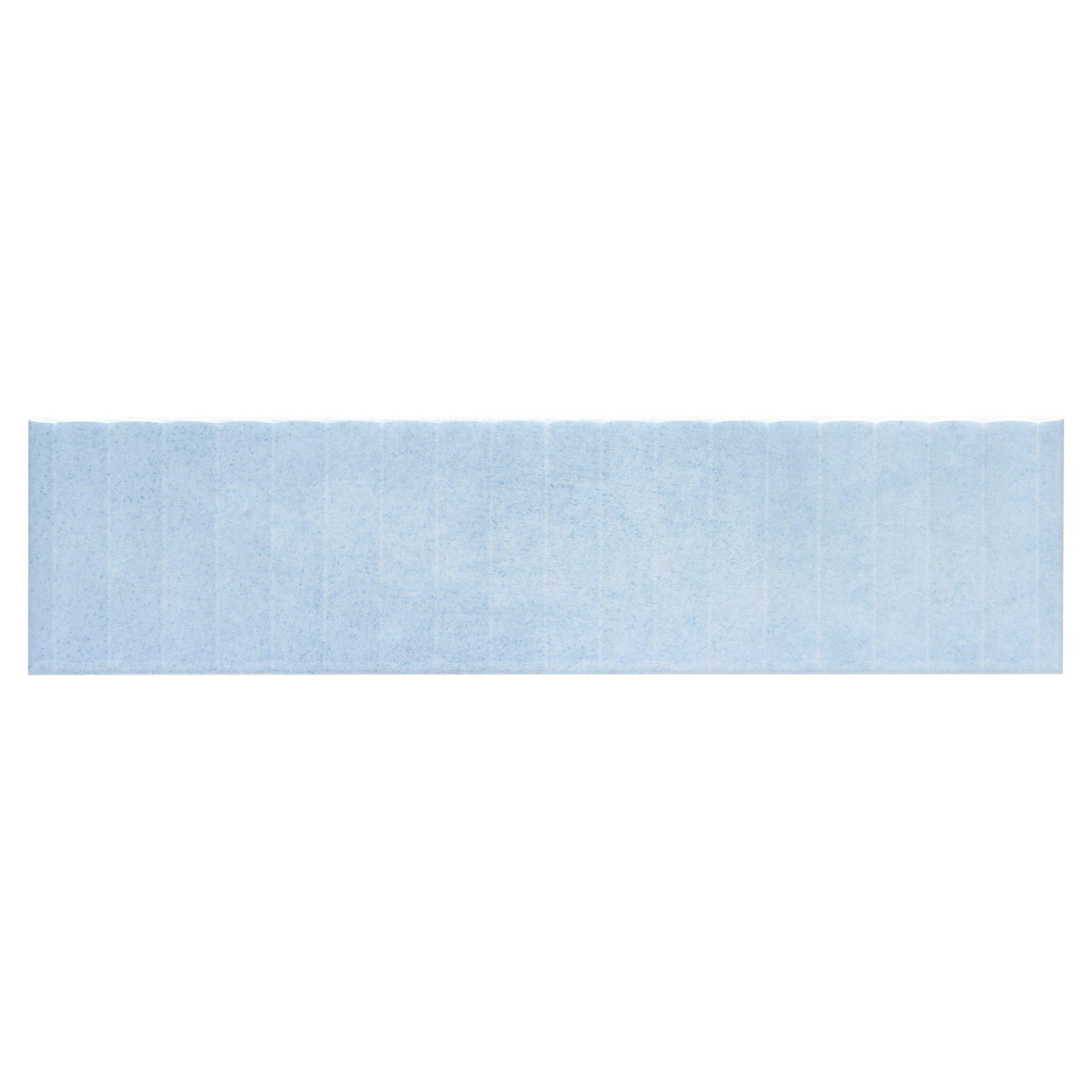 Ribbed Cornflower High Gloss Ceramic Tile