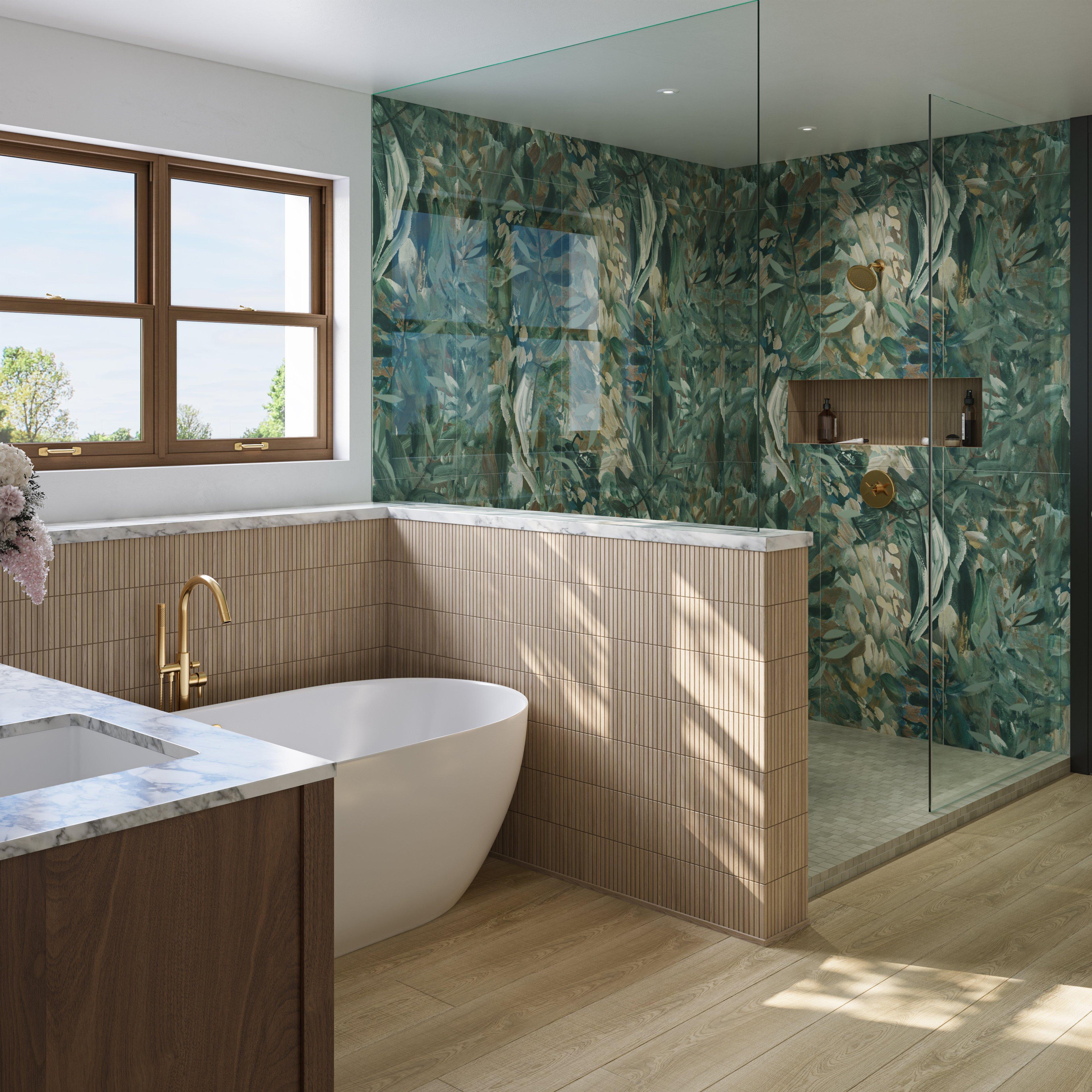Mina 61 in. Walnut Vanity with Carrara Marble Top