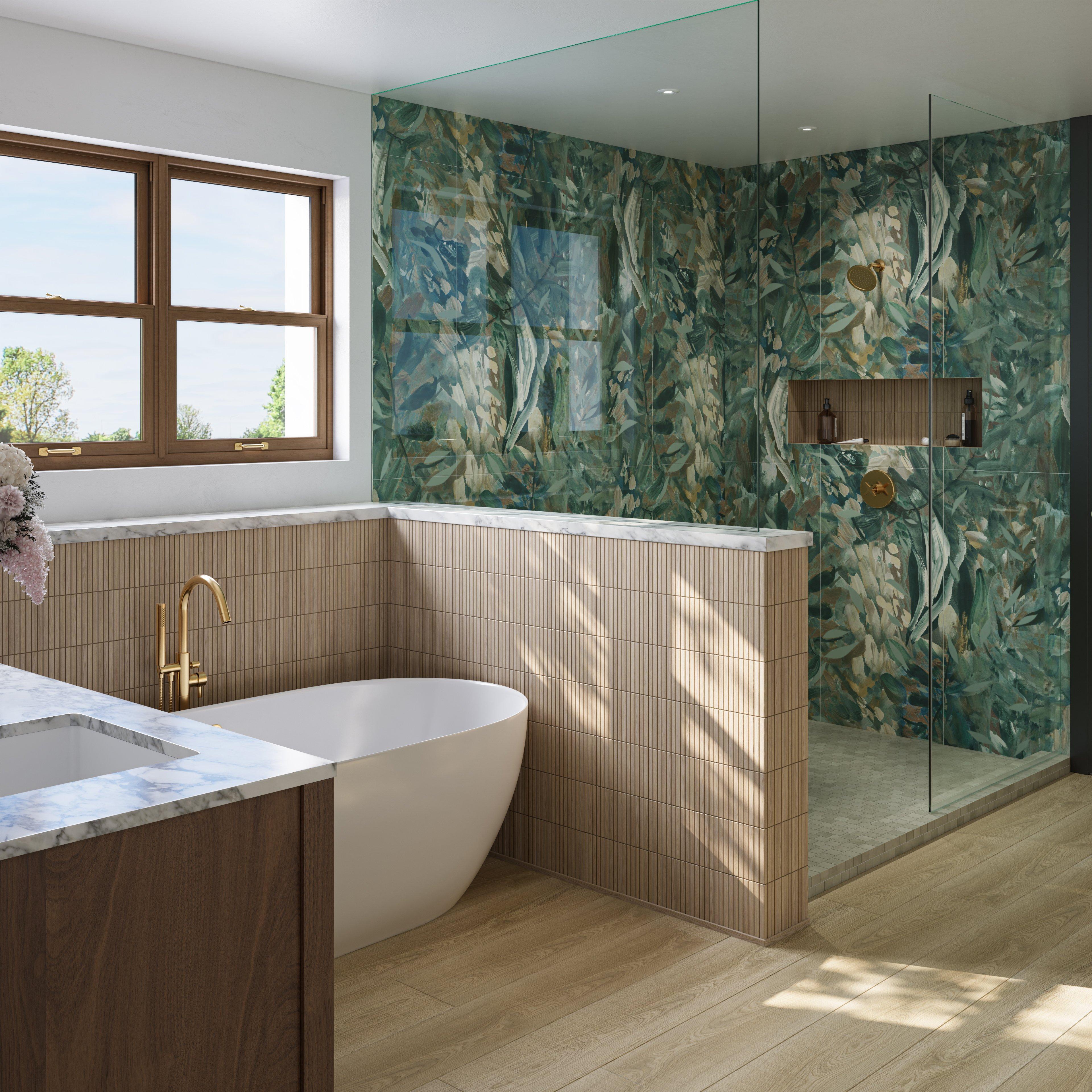 Mina 61 in. Walnut Vanity with Carrara Marble Top