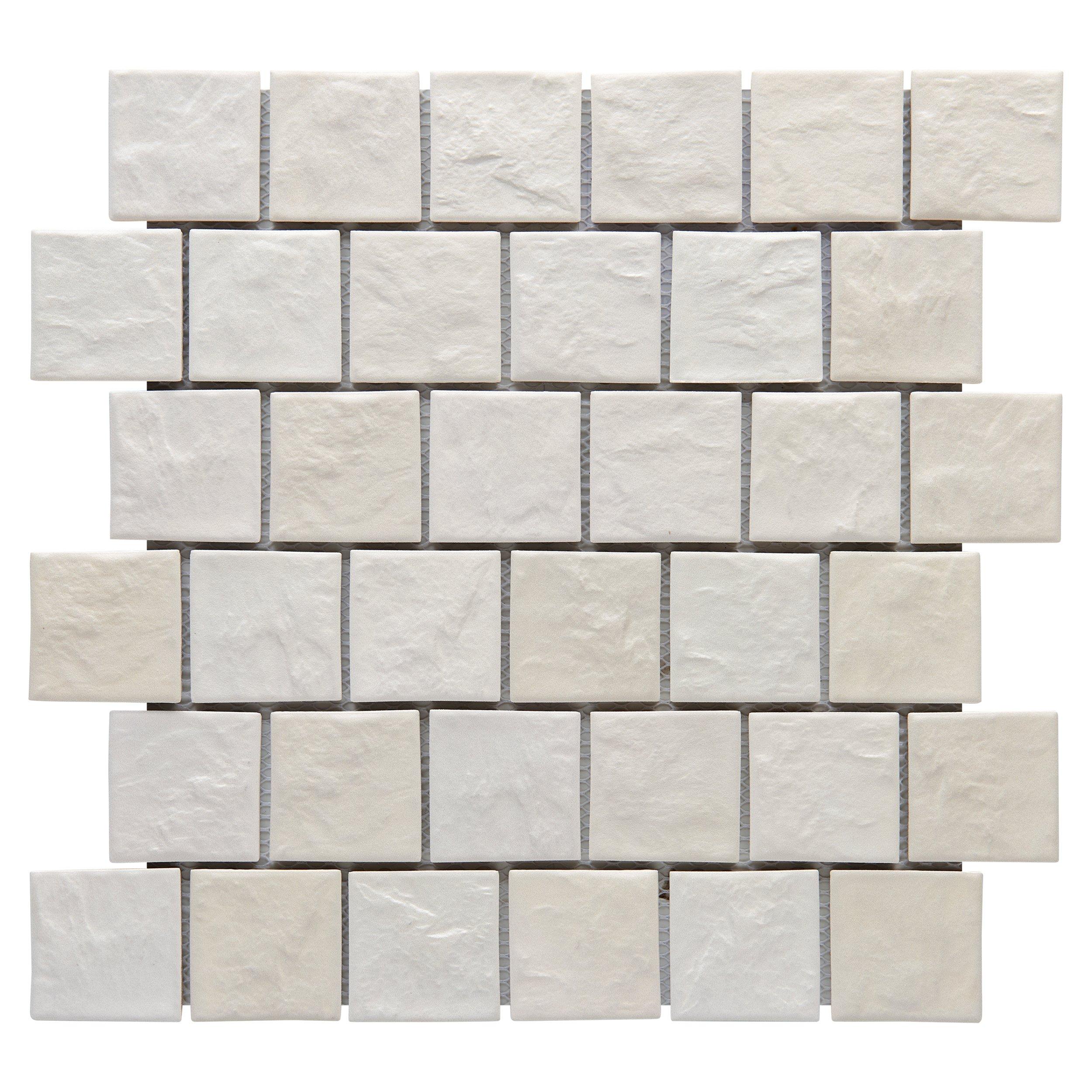 Zellige Ivory Offset Matte Porcelain Mosaic