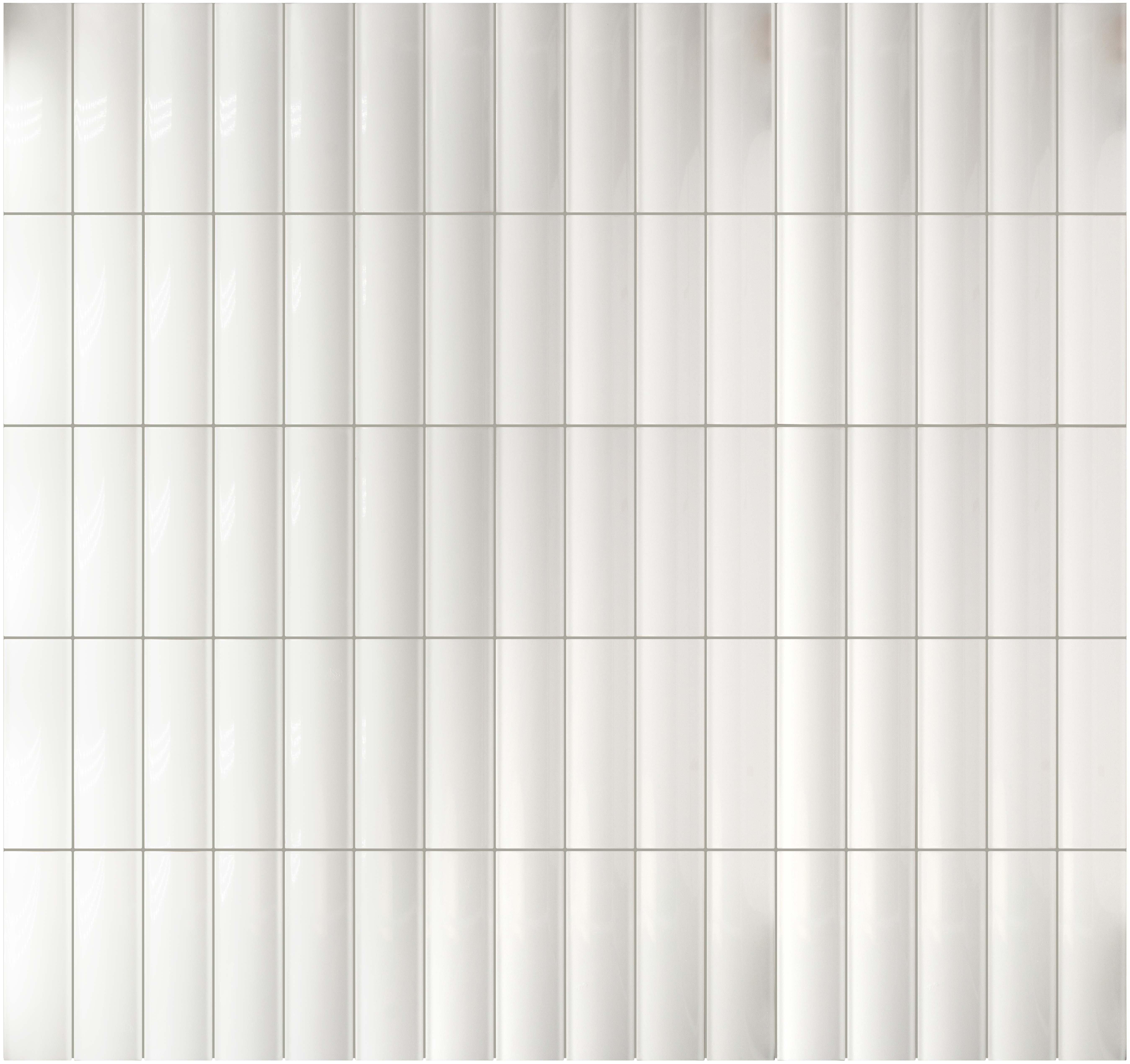 White Fluted Polished Tile