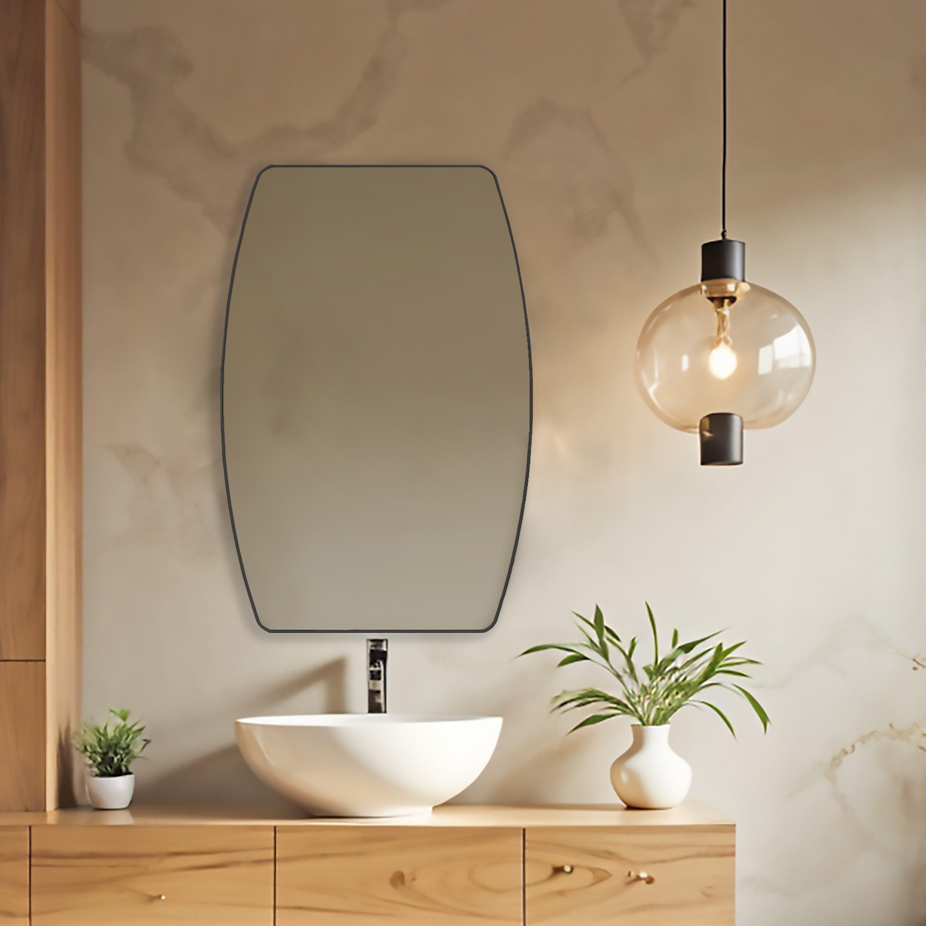 Kipton Soft Curve 24 in. Matte Black Mirror