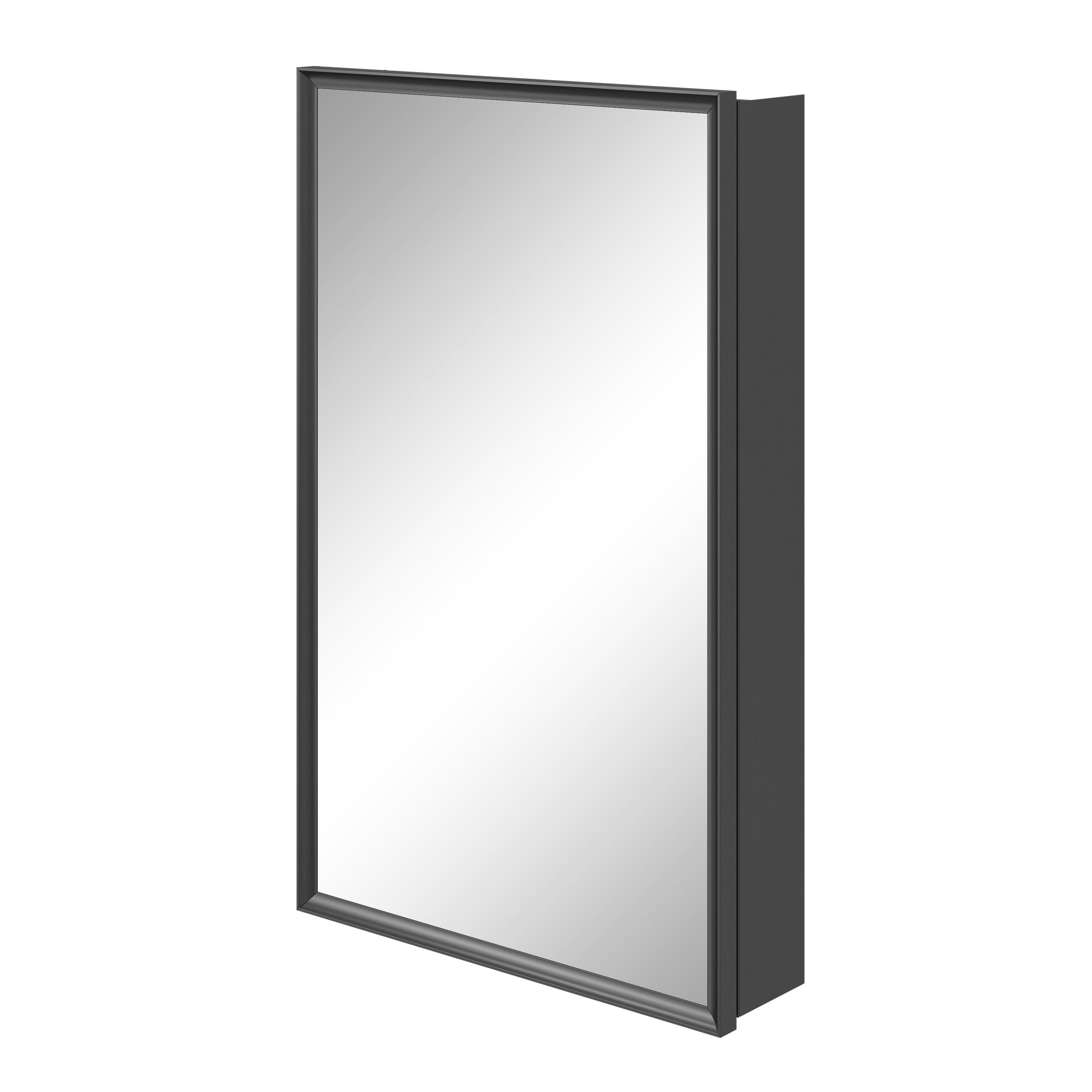 Tate 21 in. Matte Black Mirror Medicine Cabinet