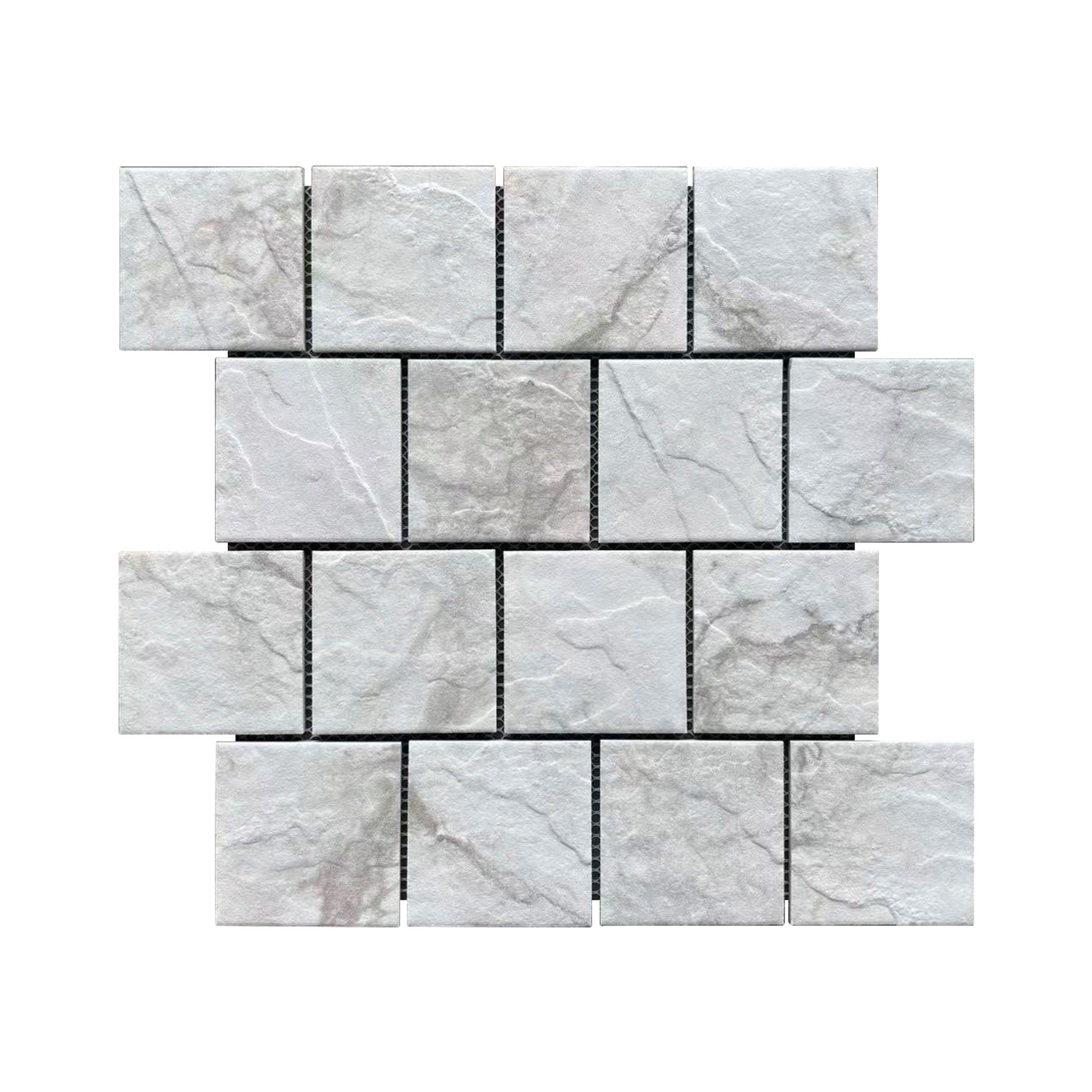 Calacatta Gold 3in. Square Matte Porcelain Mosaic