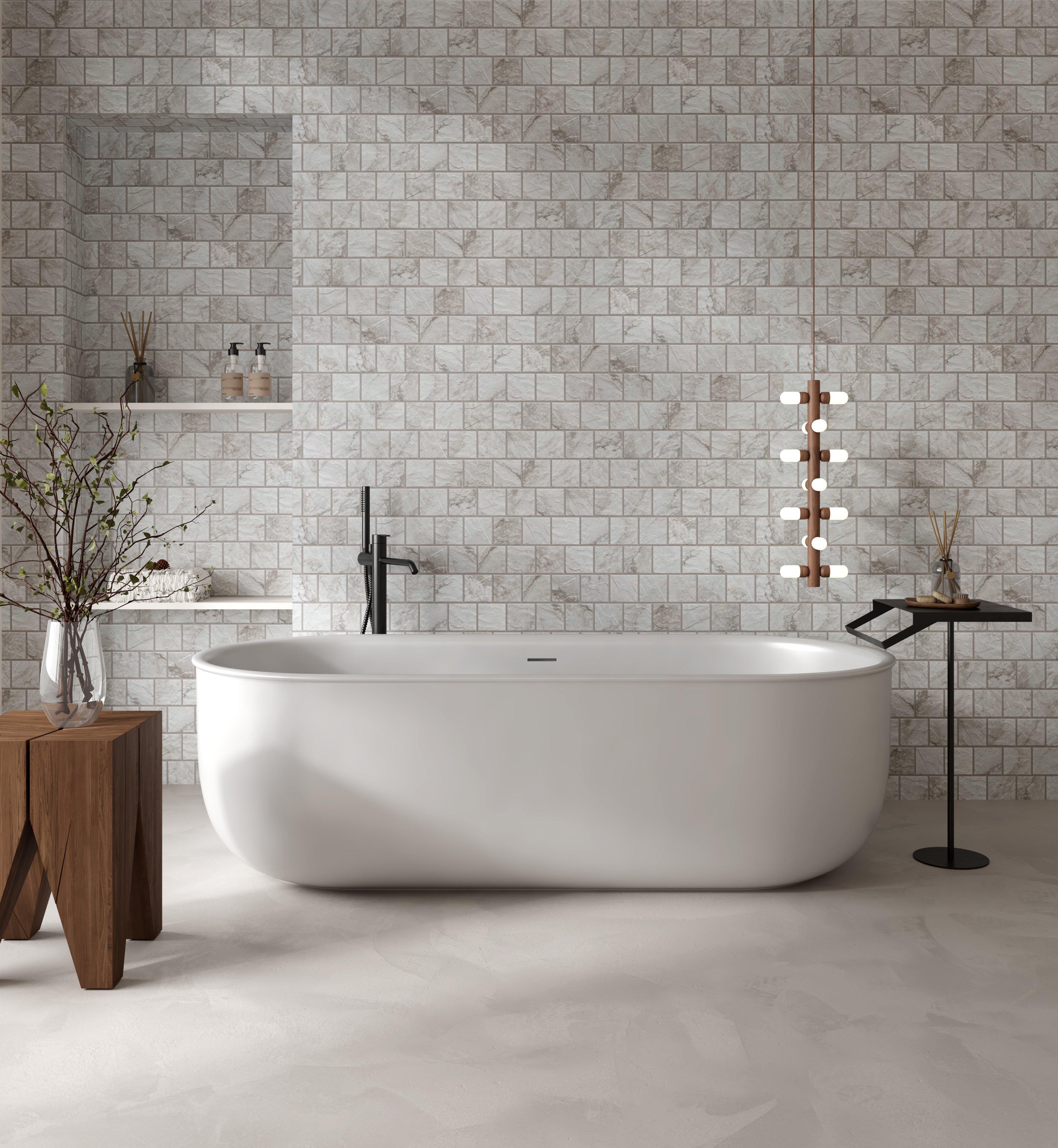 Calacatta Gold 3in. Square Matte Porcelain Mosaic
