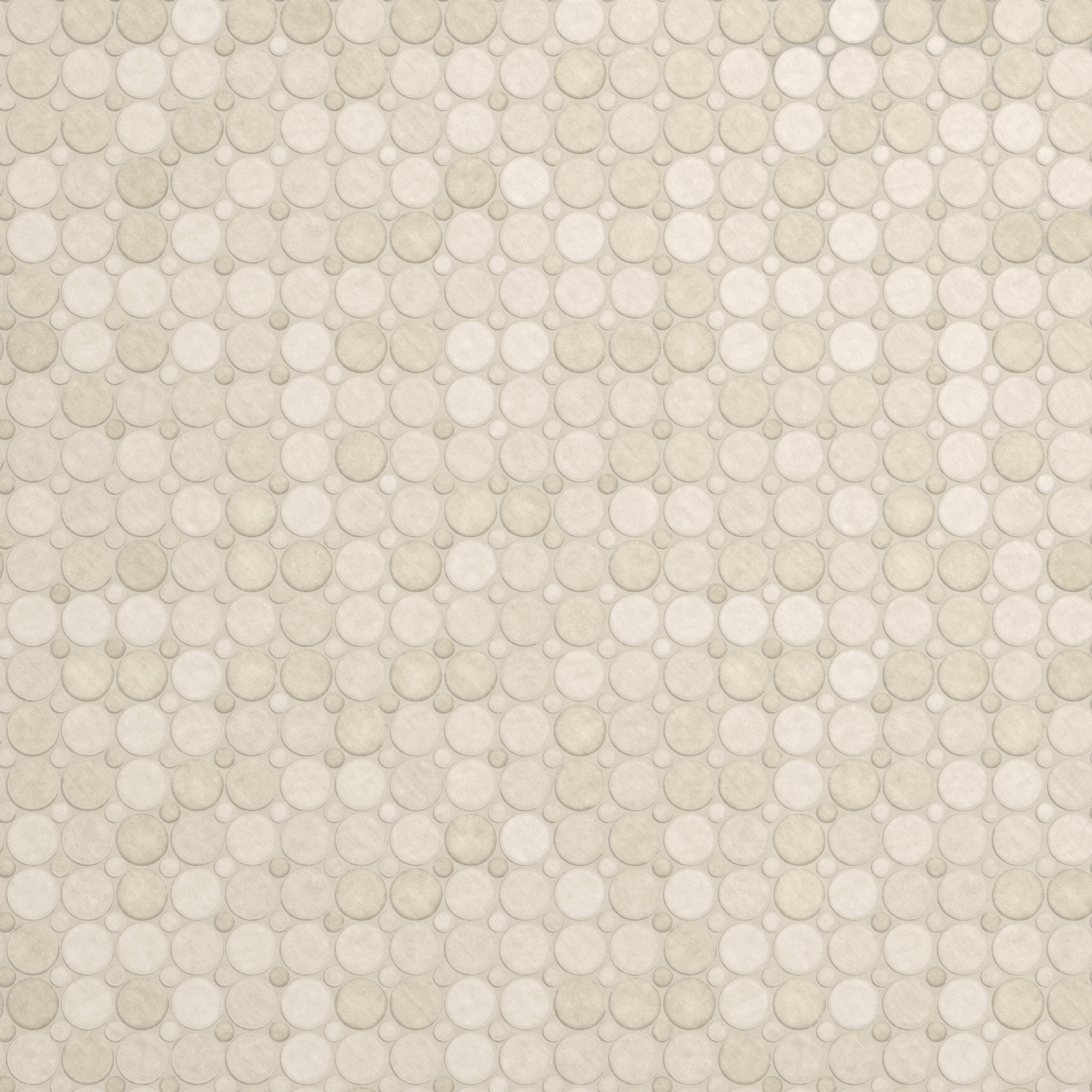 Zellige Bone Circle Matte Porcelain Mosaic