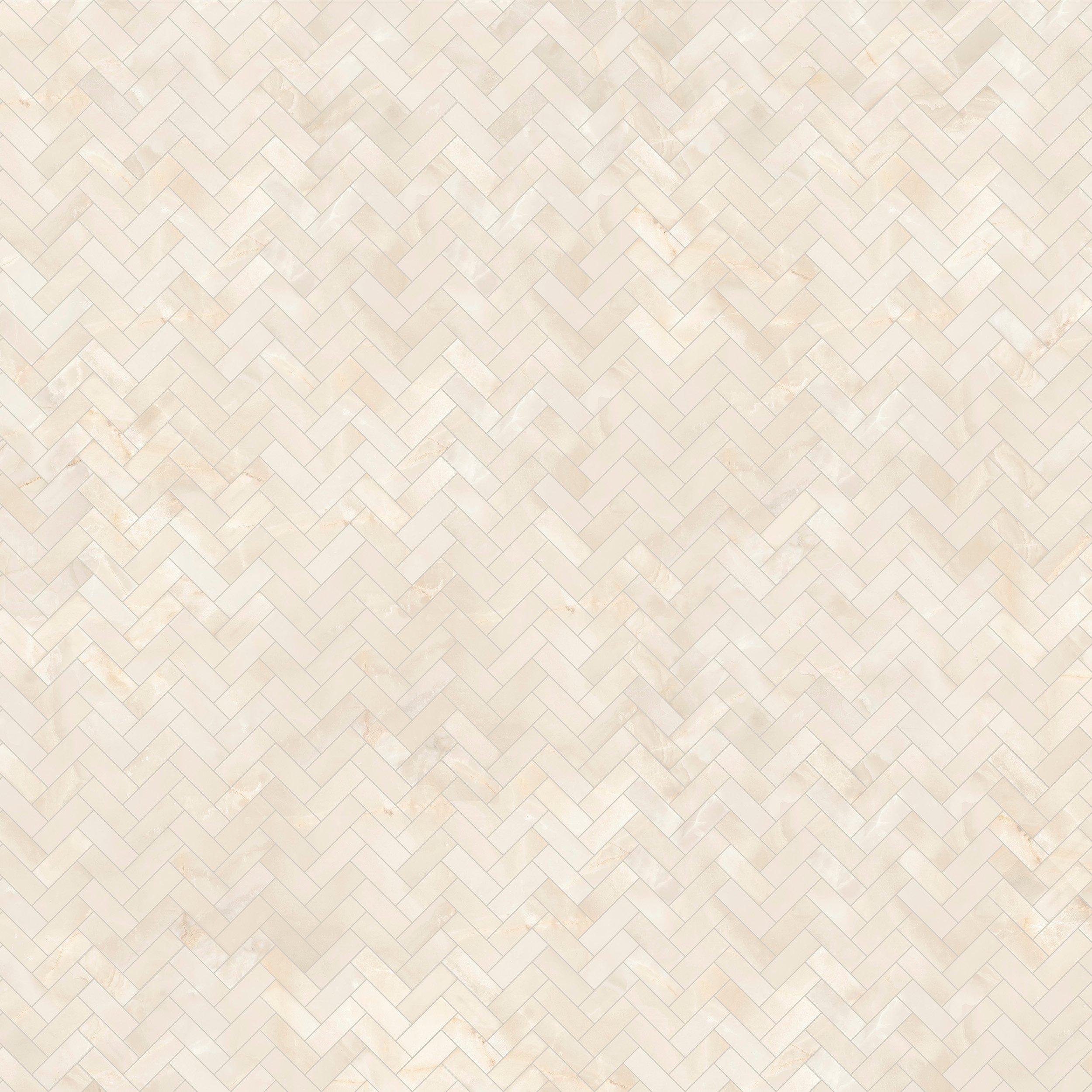 Caramel Onyx Herringbone Matte Porcelain Mosaic