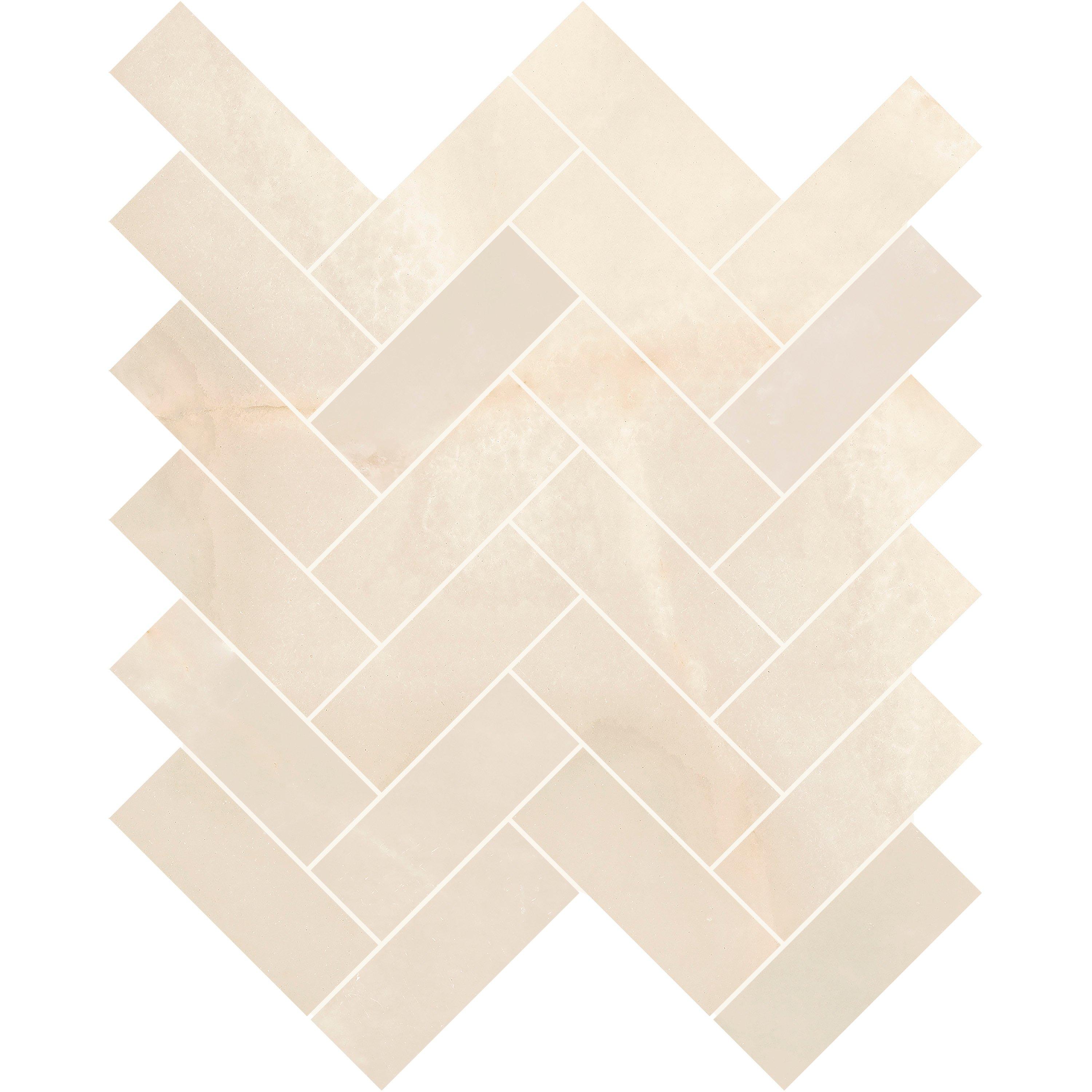 Caramel Onyx Herringbone Porcelain Mosaic