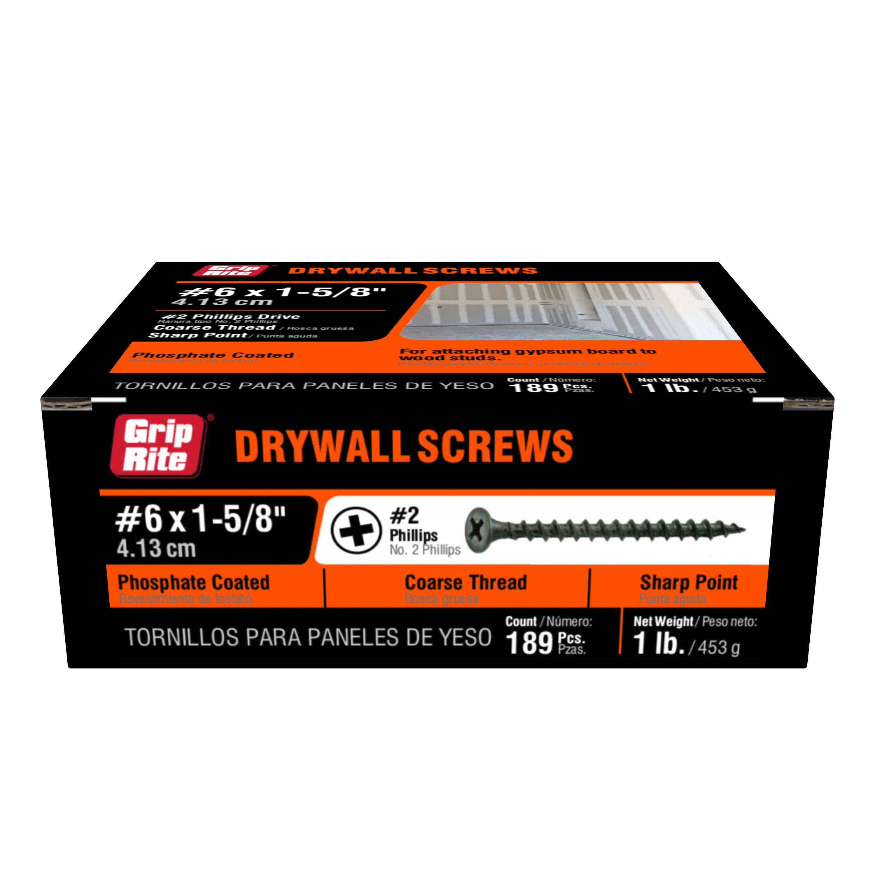 Grip-Rite 1-5/8in. Dry Wall Screws - 189ct.