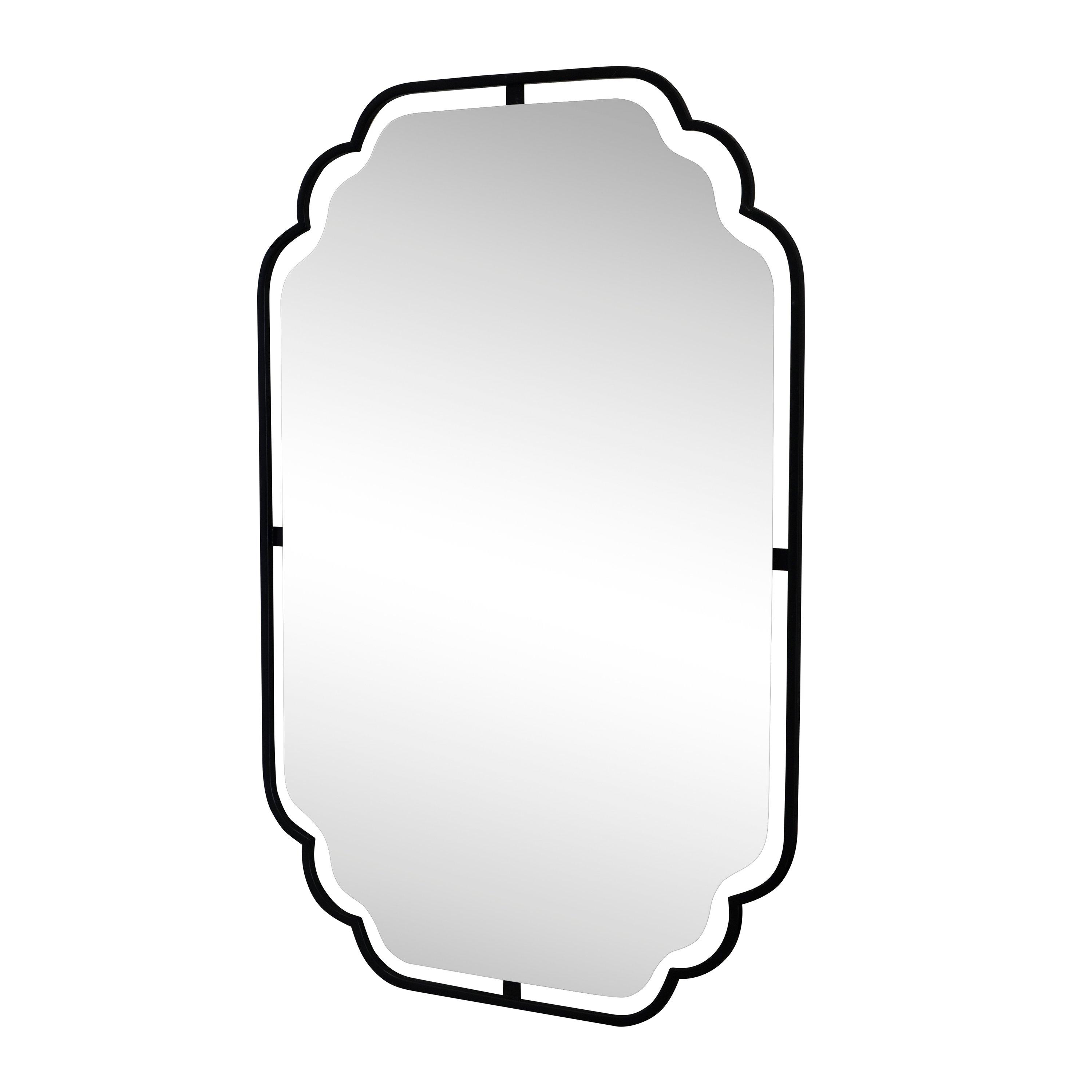 Kismet 24 in. Matte Black Double Frame Mirror