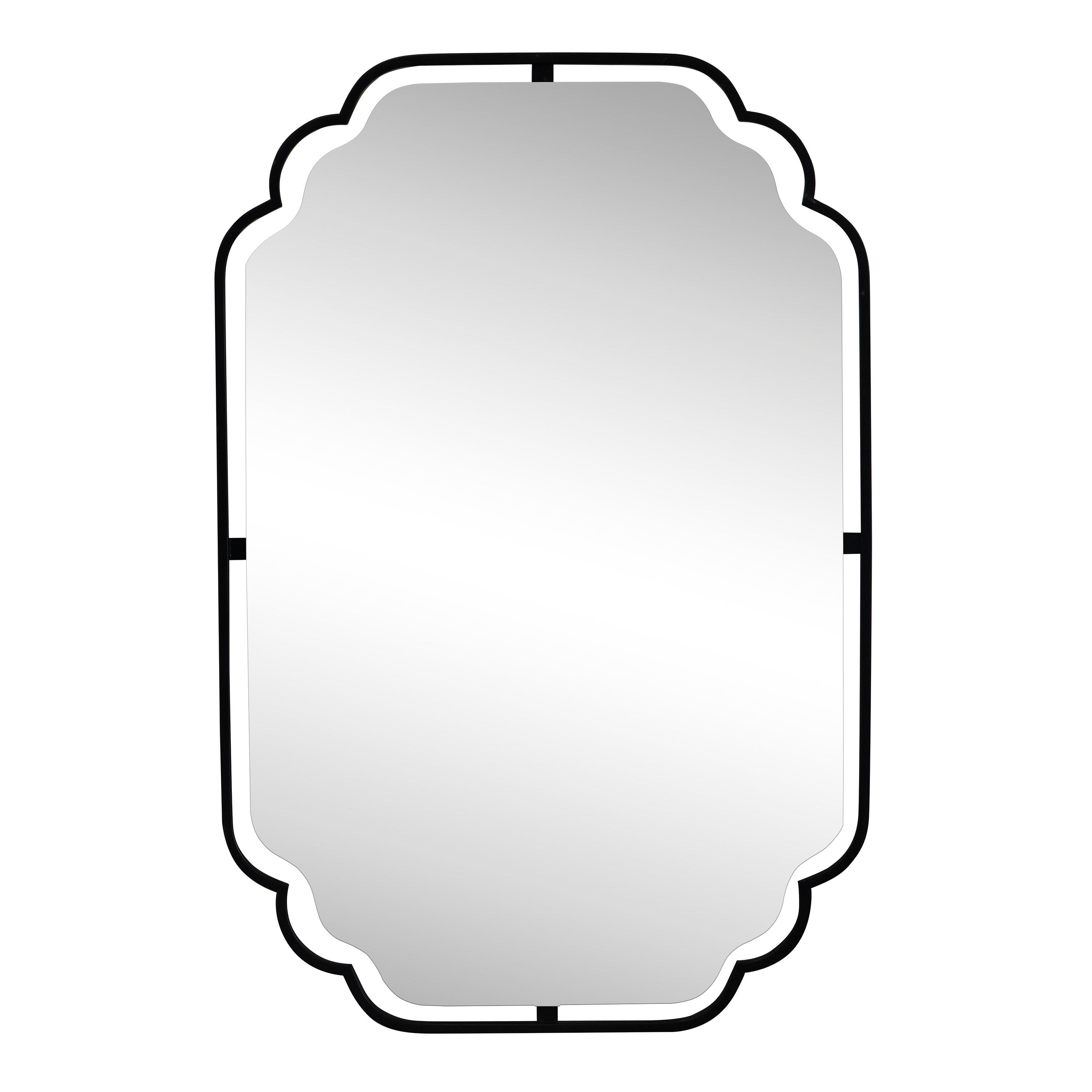 Kismet 24 in. Matte Black Double Frame Mirror