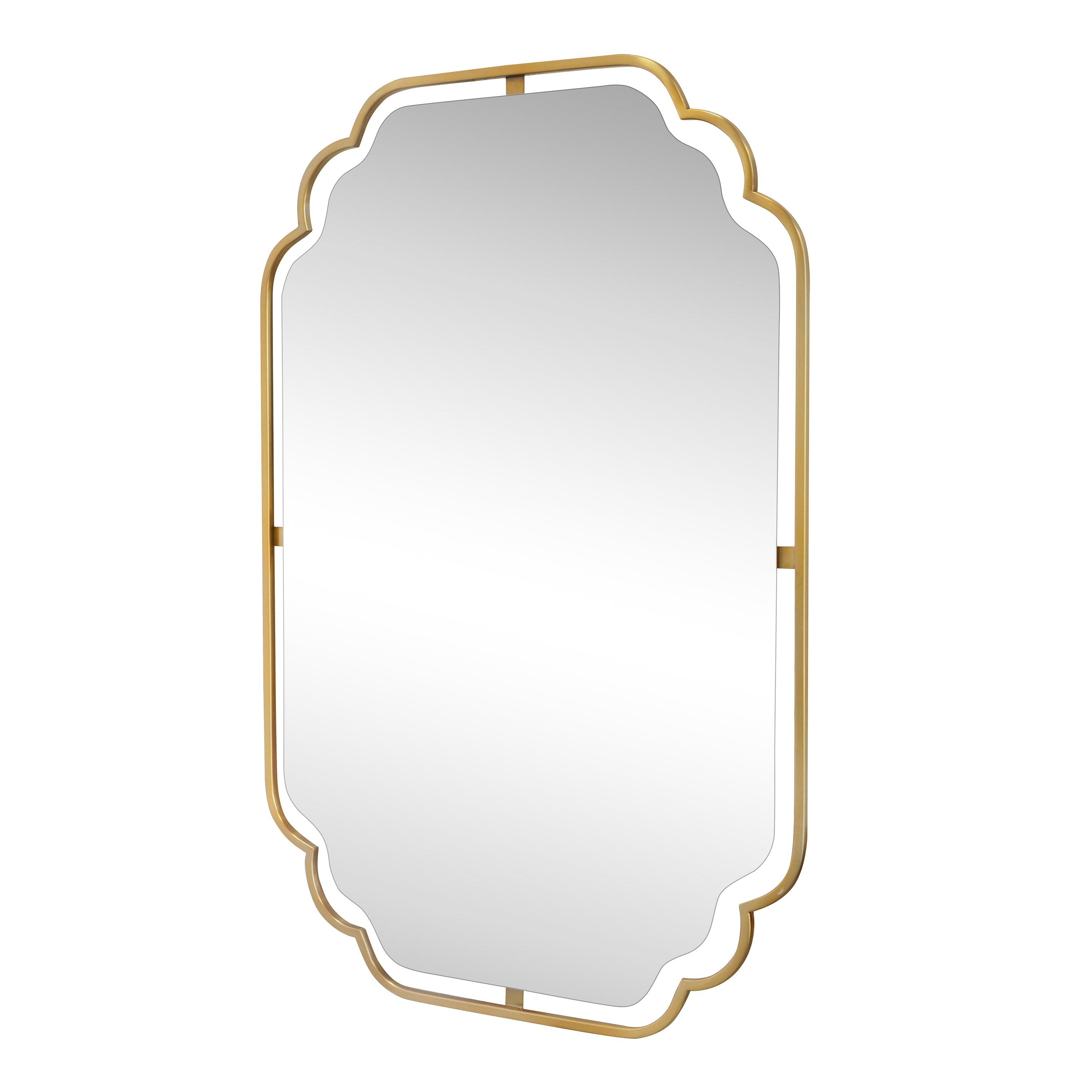 Kismet 24 in. Brushed Gold Double Frame Mirror