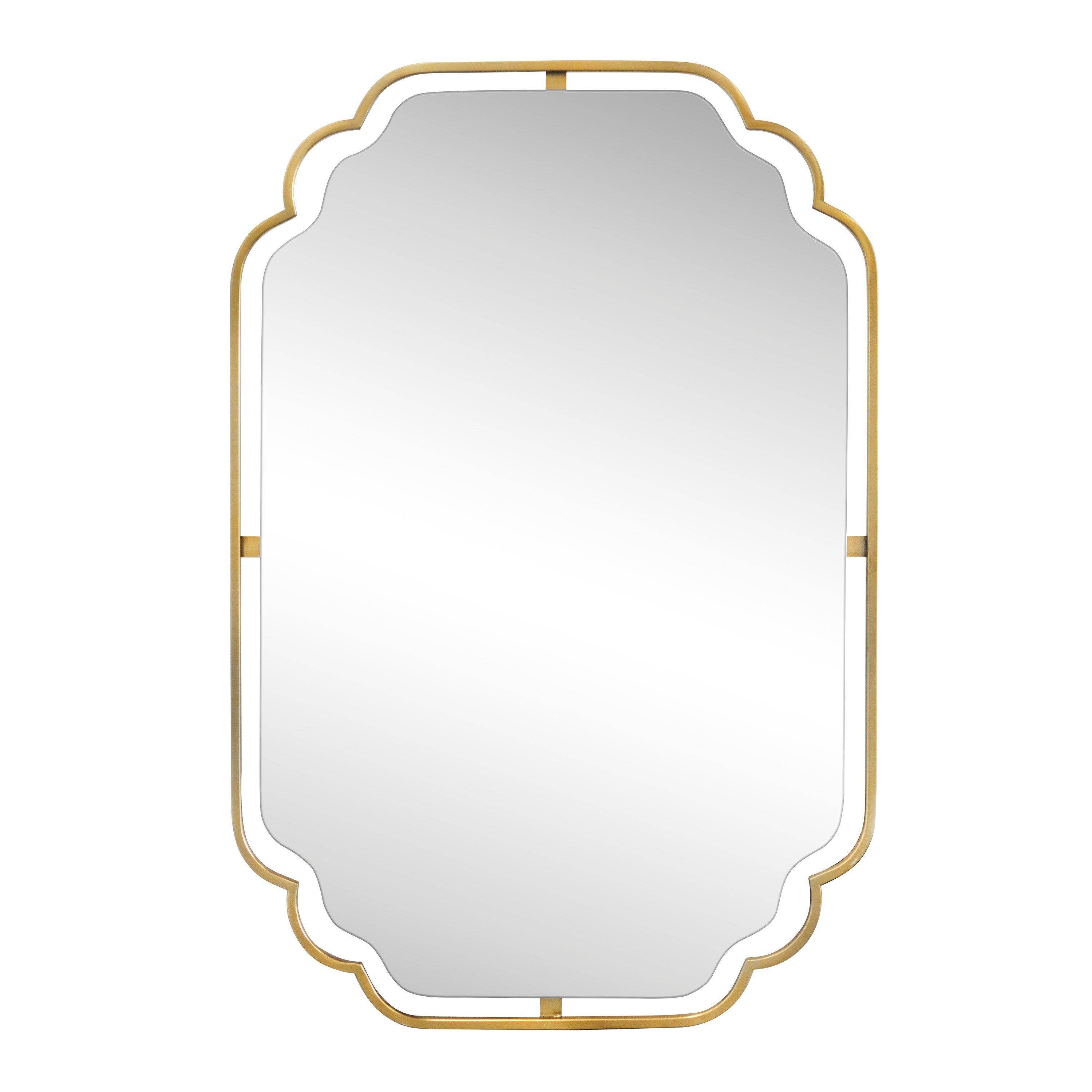 Kismet 24 in. Brushed Gold Double Frame Mirror
