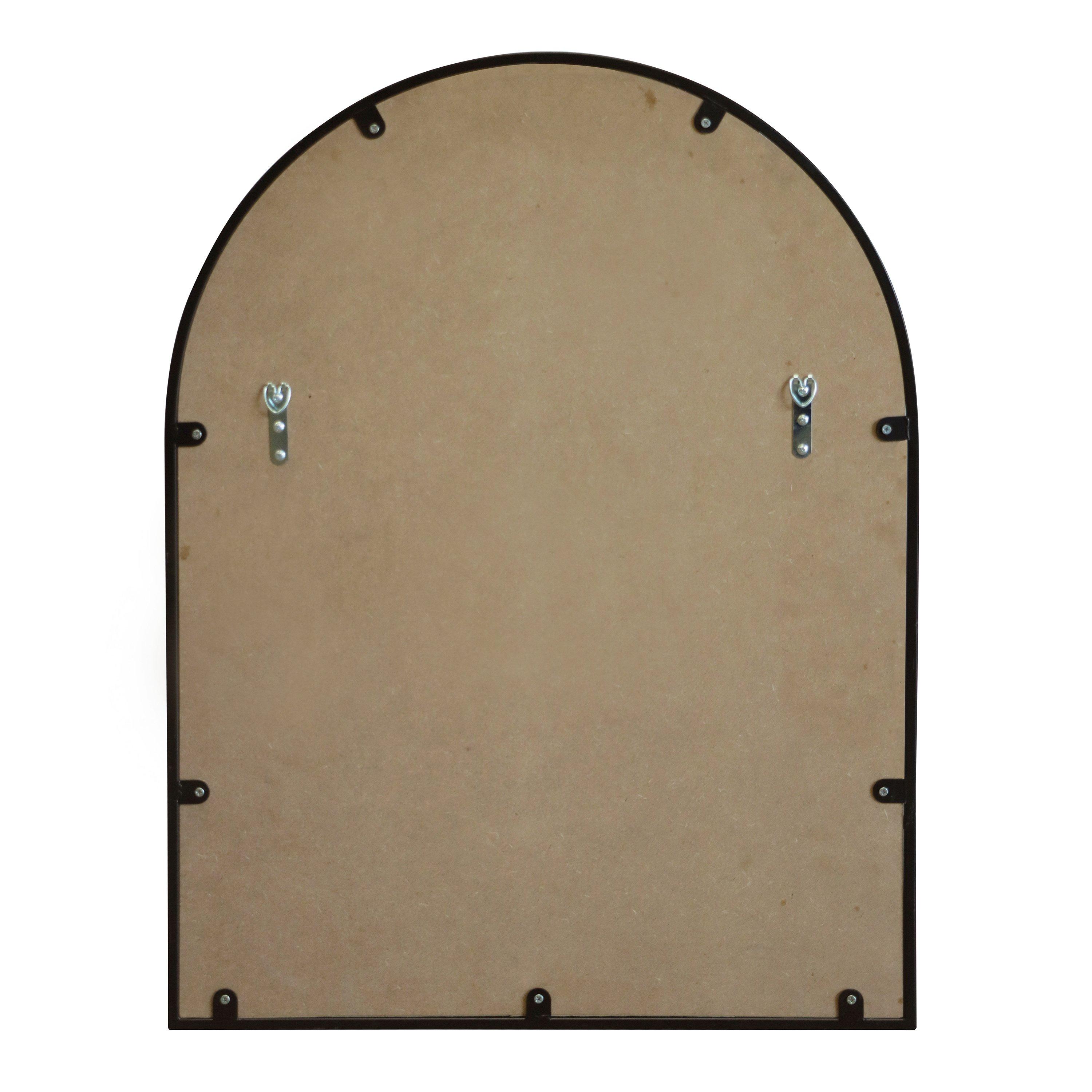 Maren 24 in. Matte Black Arch Shelf Mirror