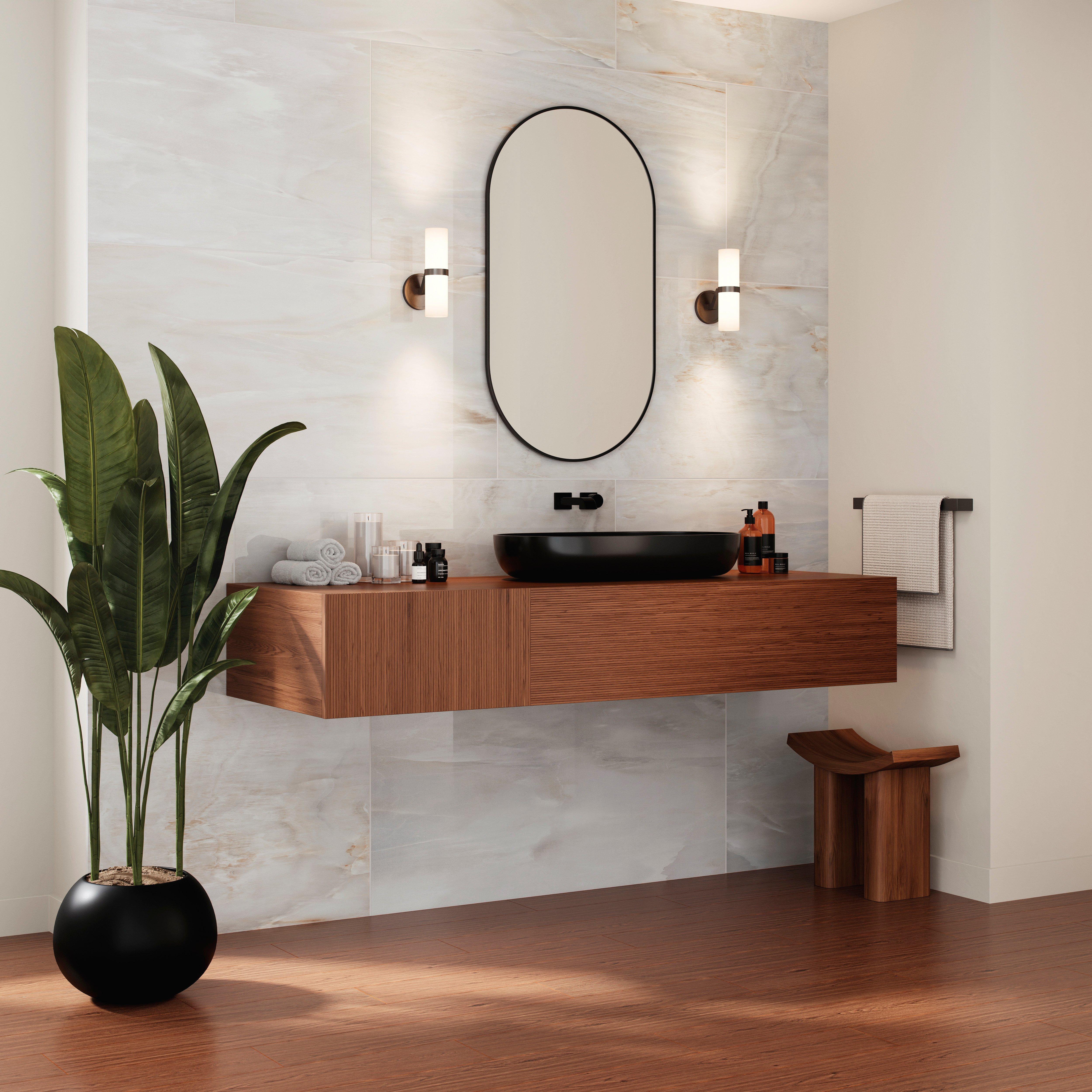 Bianco Onice Ultra Polished Porcelain Tile