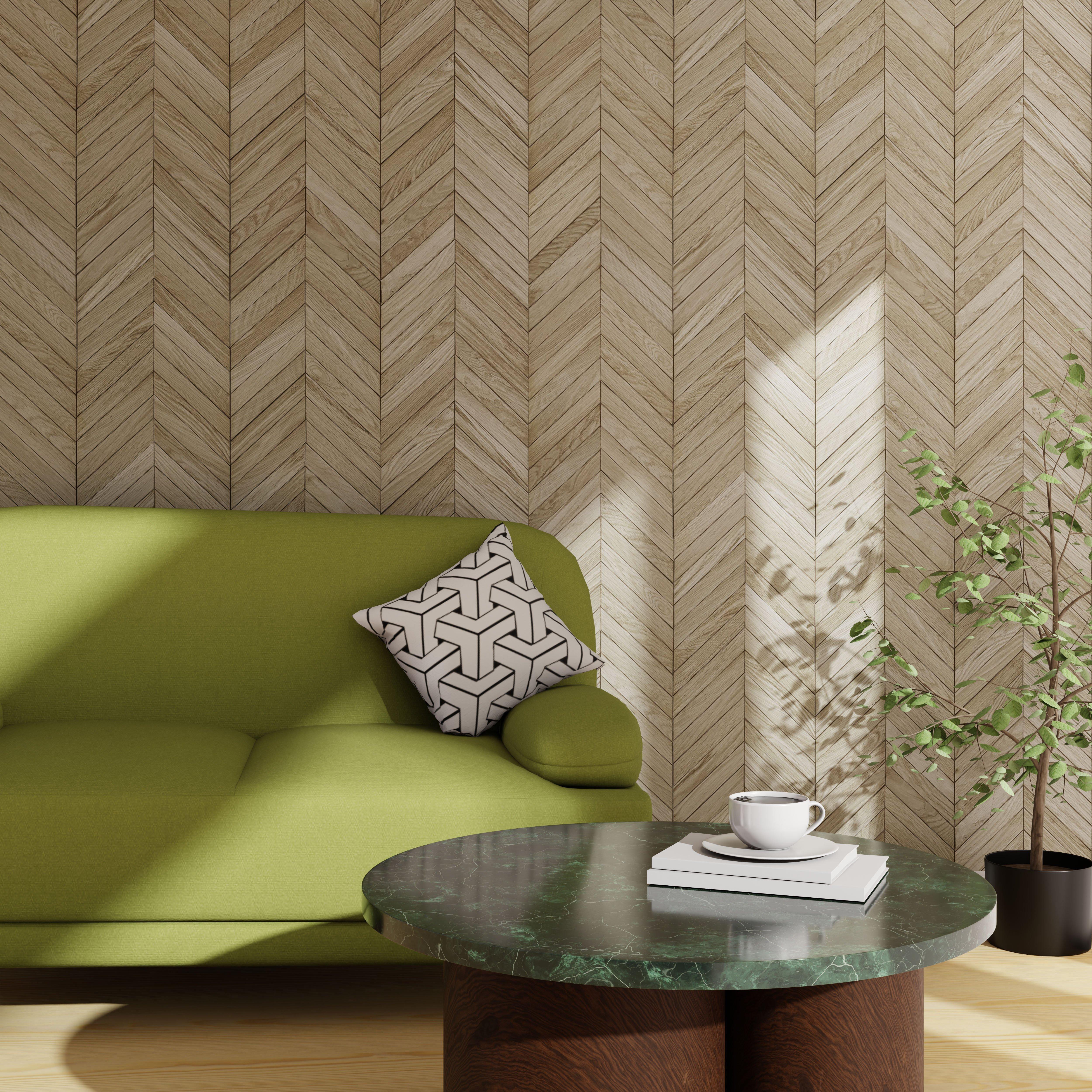 White Oak Solid Wood Chevron Mosaic