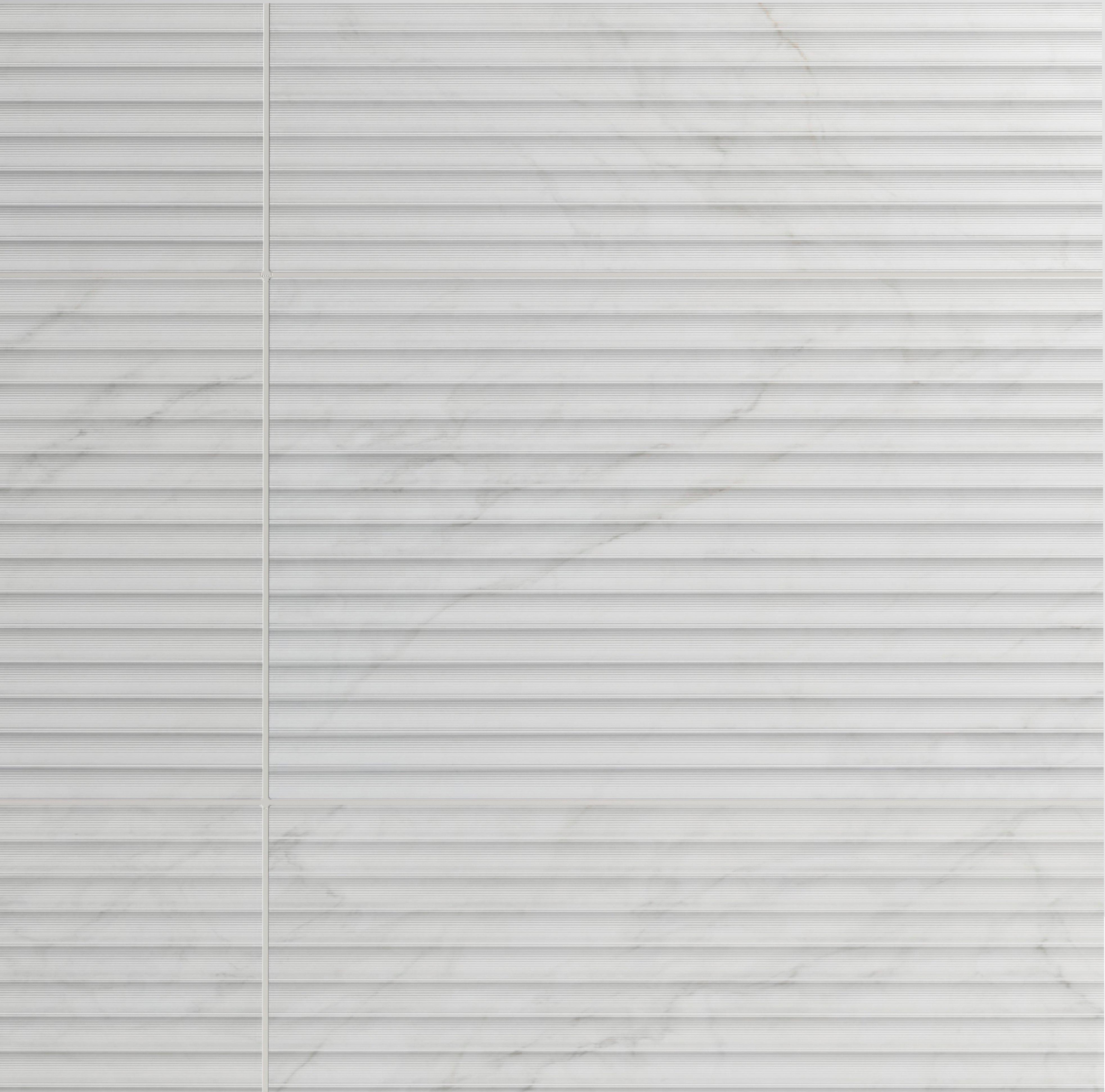 Calacatta Blanc Fluted Ceramic Textured Tile