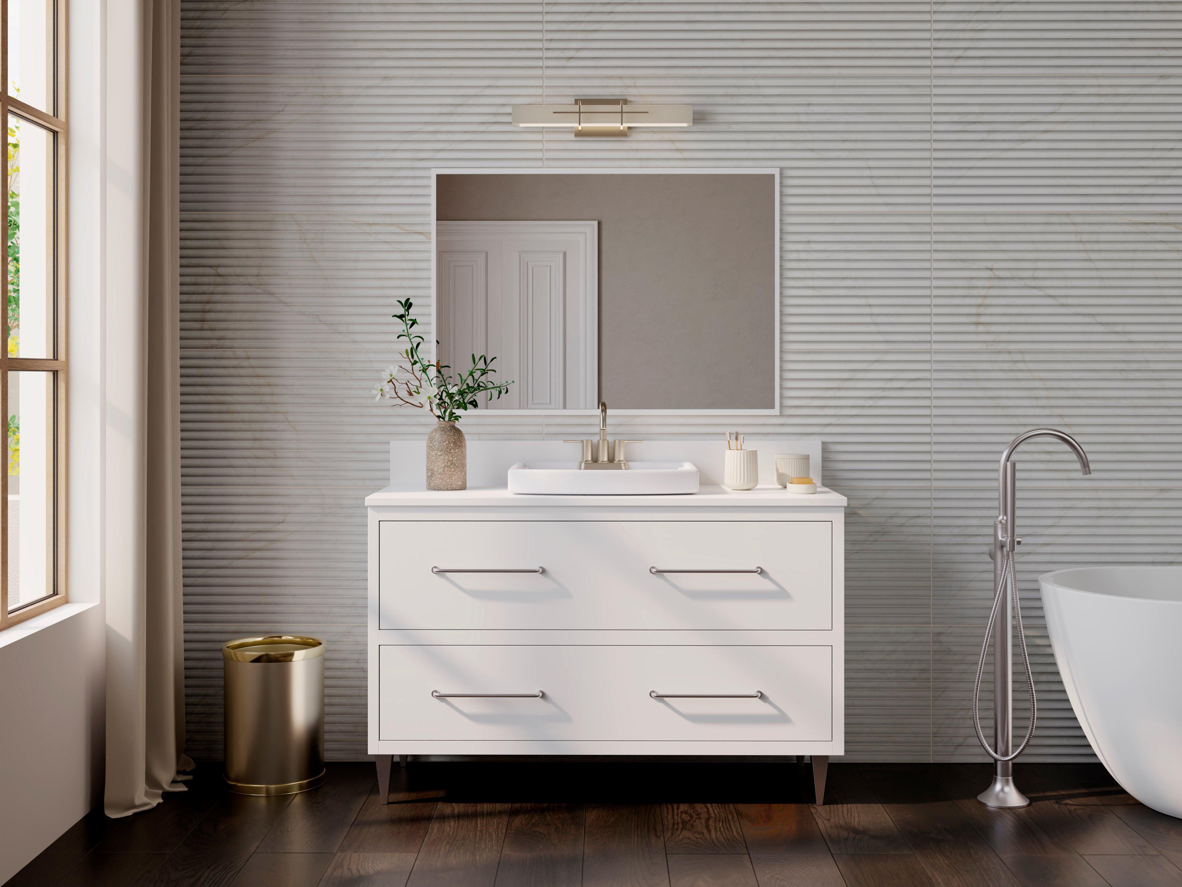 Calacatta Blanc Fluted Ceramic Textured Tile