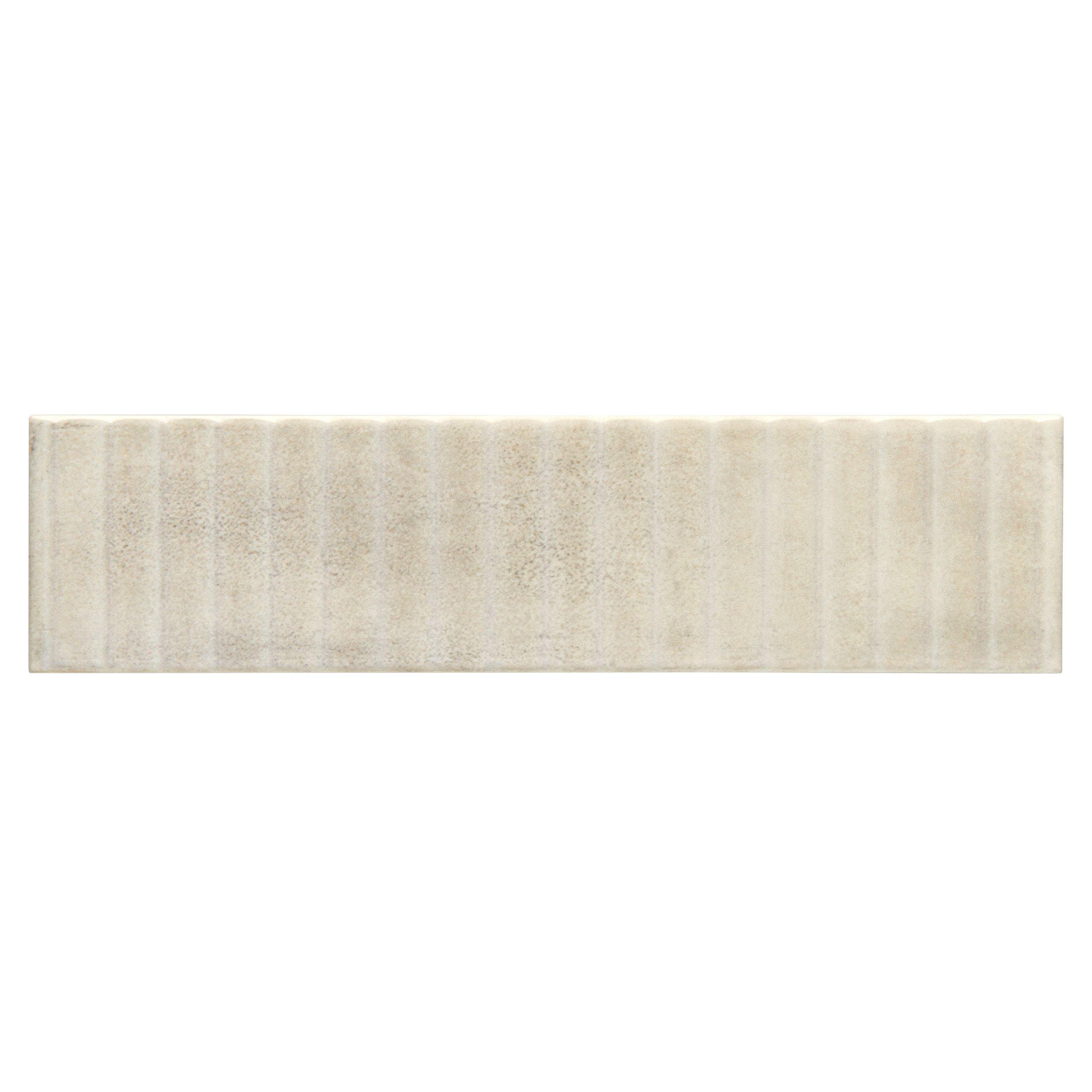 Ribbed Alabaster Ceramic Tile