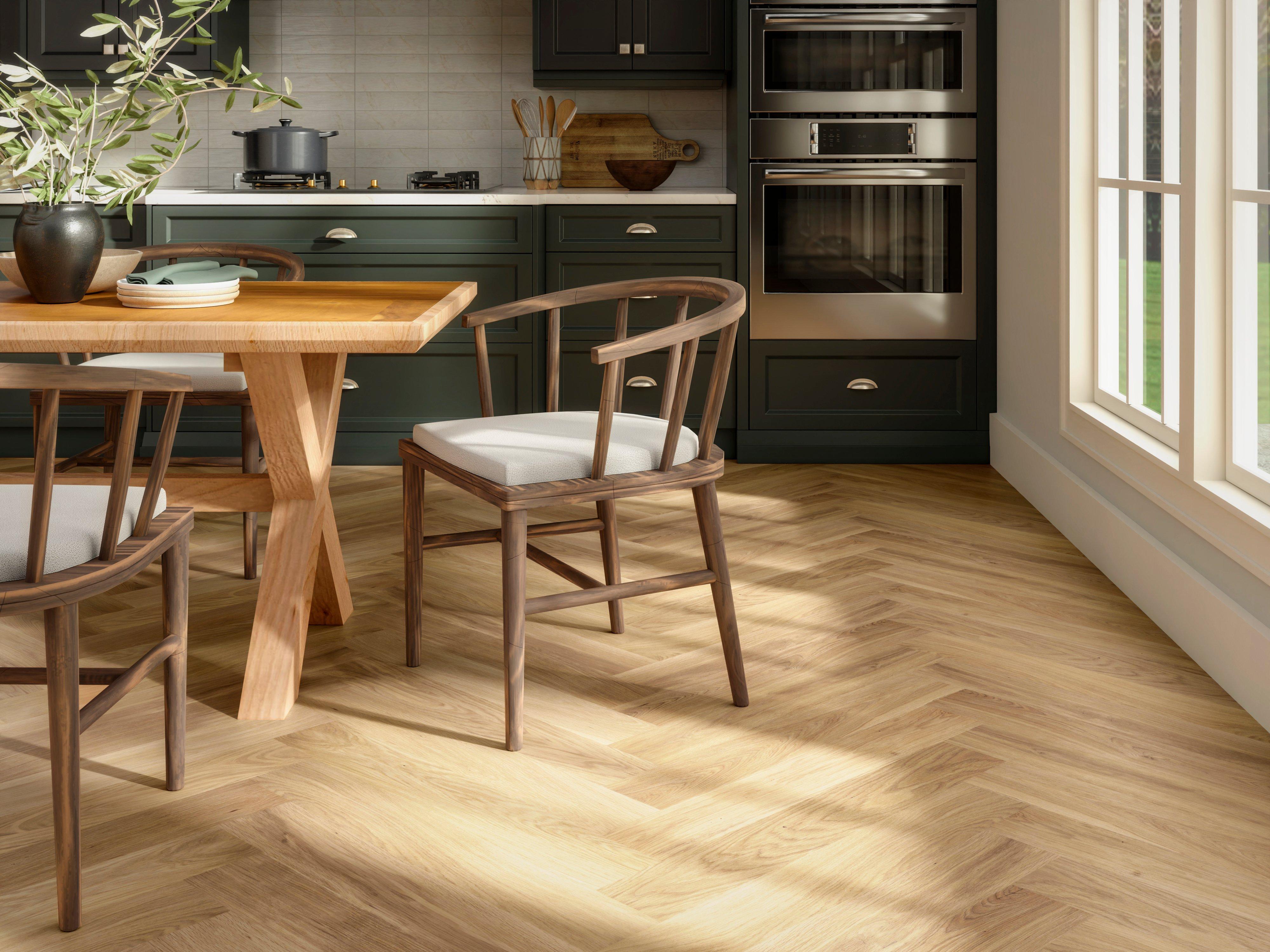 Eiffel Herringbone White Oak Wire Brushed Engineered Hardwood