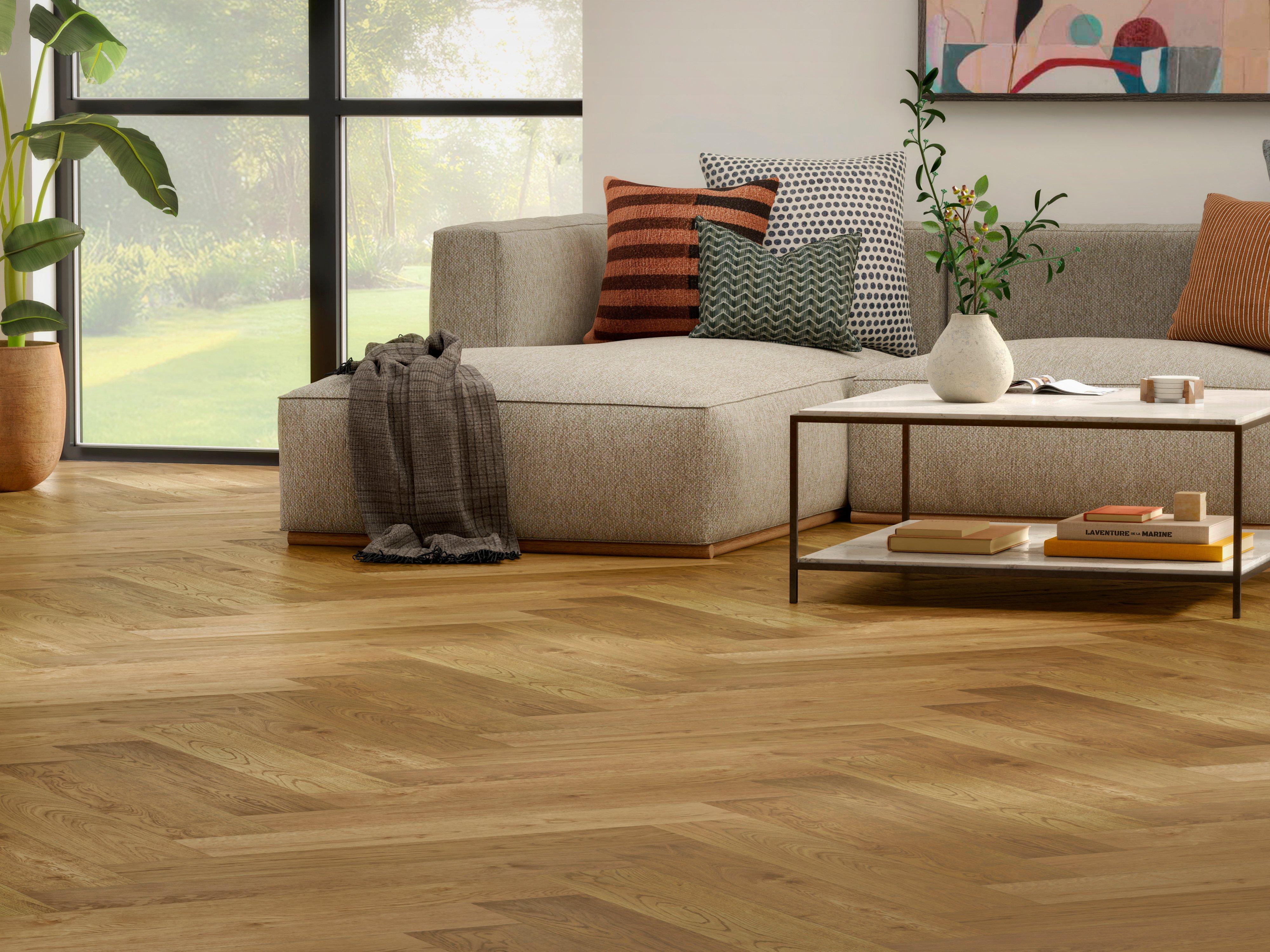 Milan Herringbone White Oak Wire Brushed Engineered Hardwood