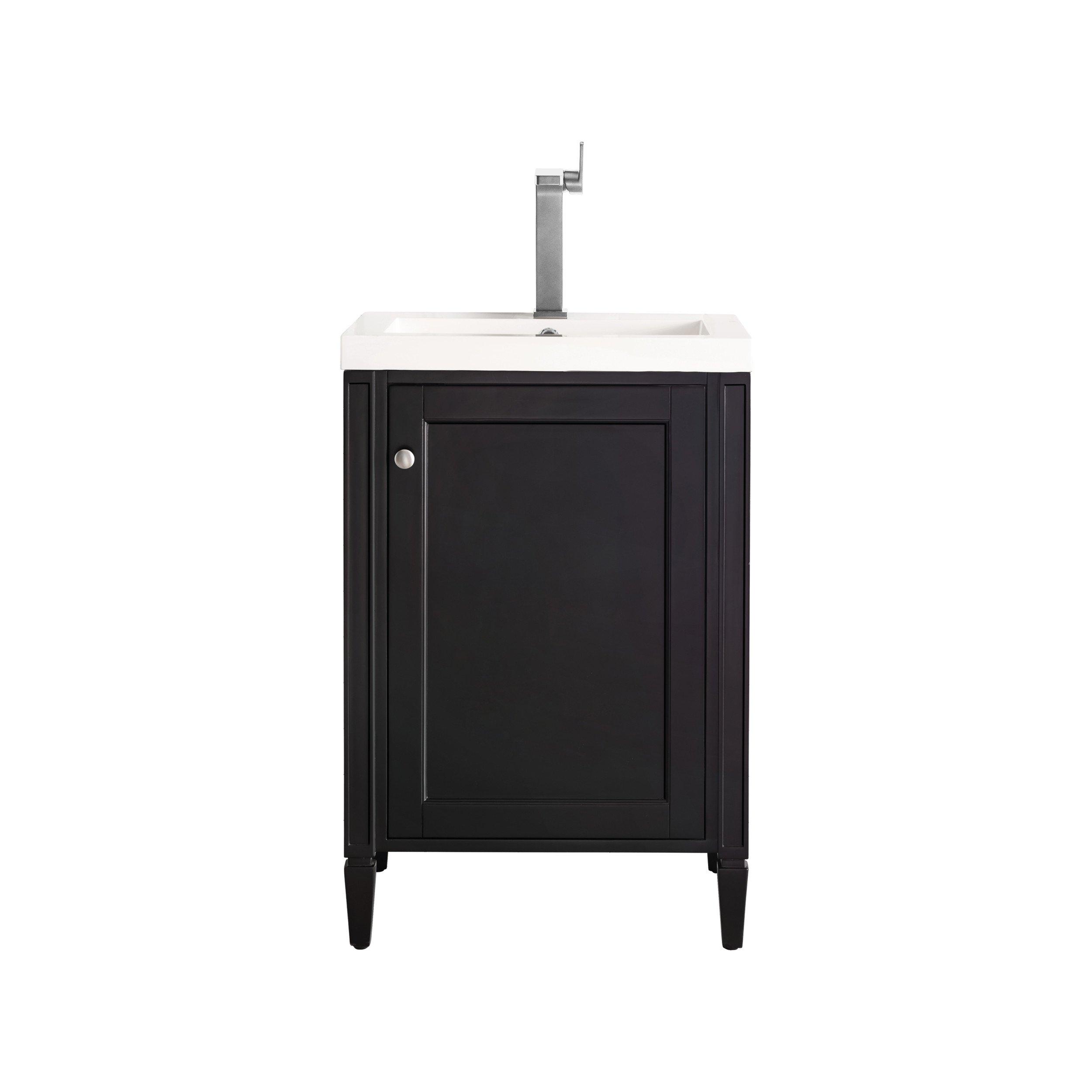 Britannia 24 in. Black and Nickel Vanity with Engineered Stone Top
