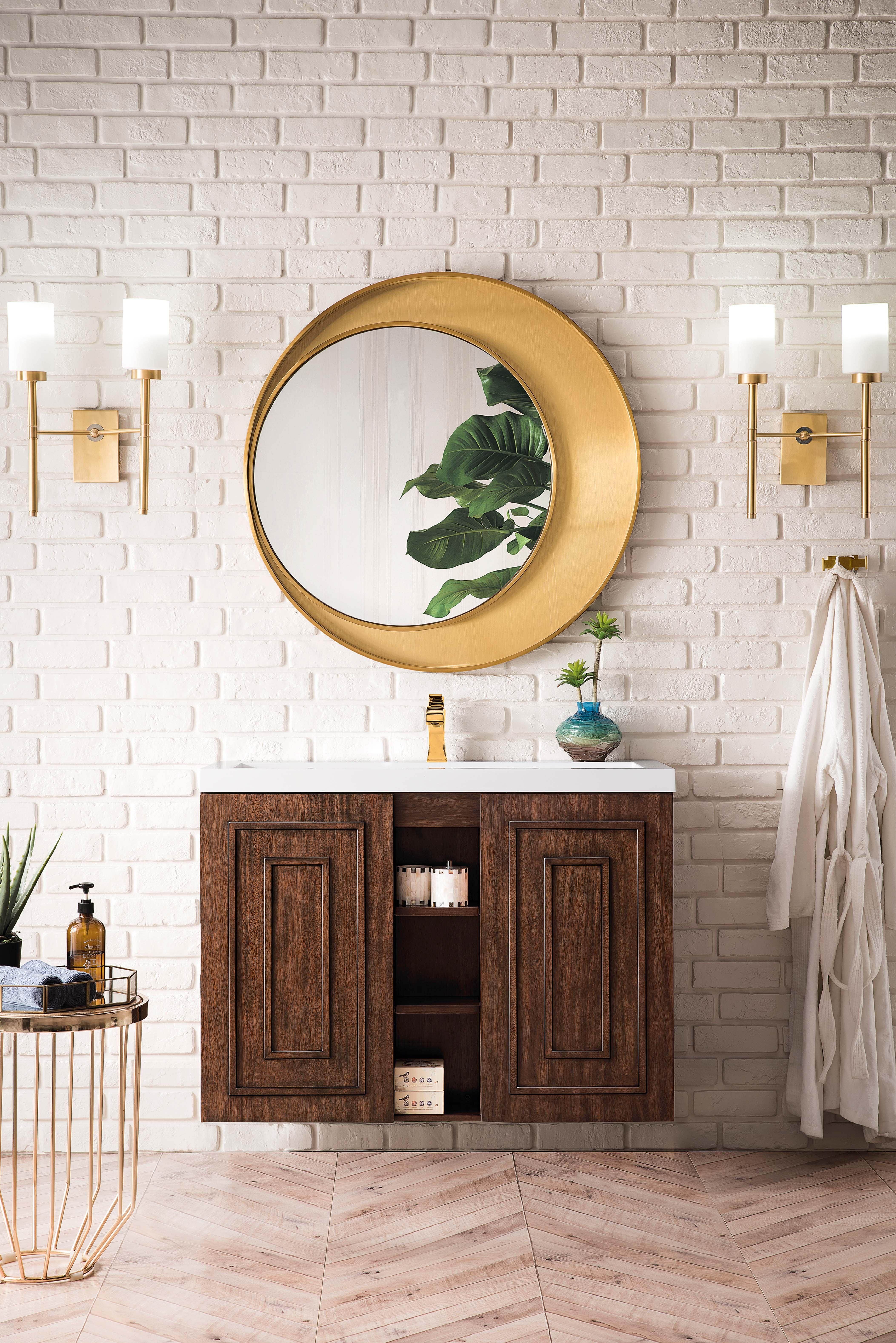 Alicante 39.5 in. Brown Vanity with Engineered Stone Top
