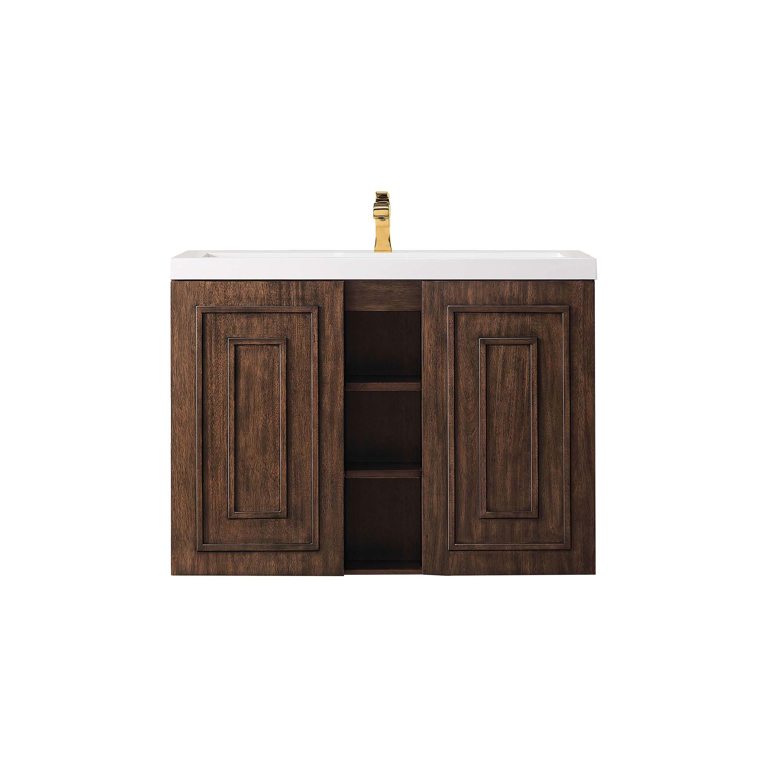 Alicante 39.5 in. Brown Vanity with Engineered Stone Top