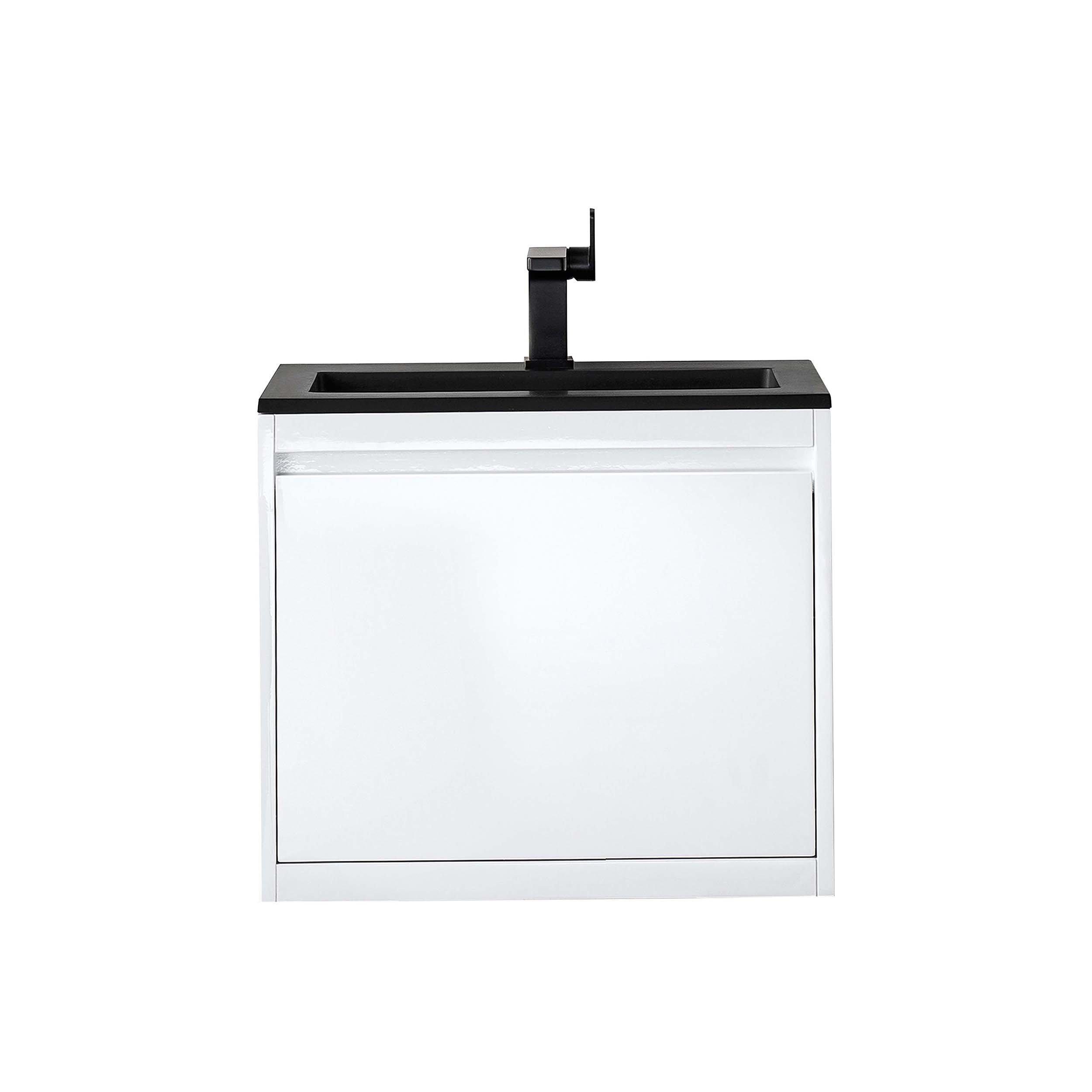 Mantova Floating Vanity with Black Engineered Stone Top
