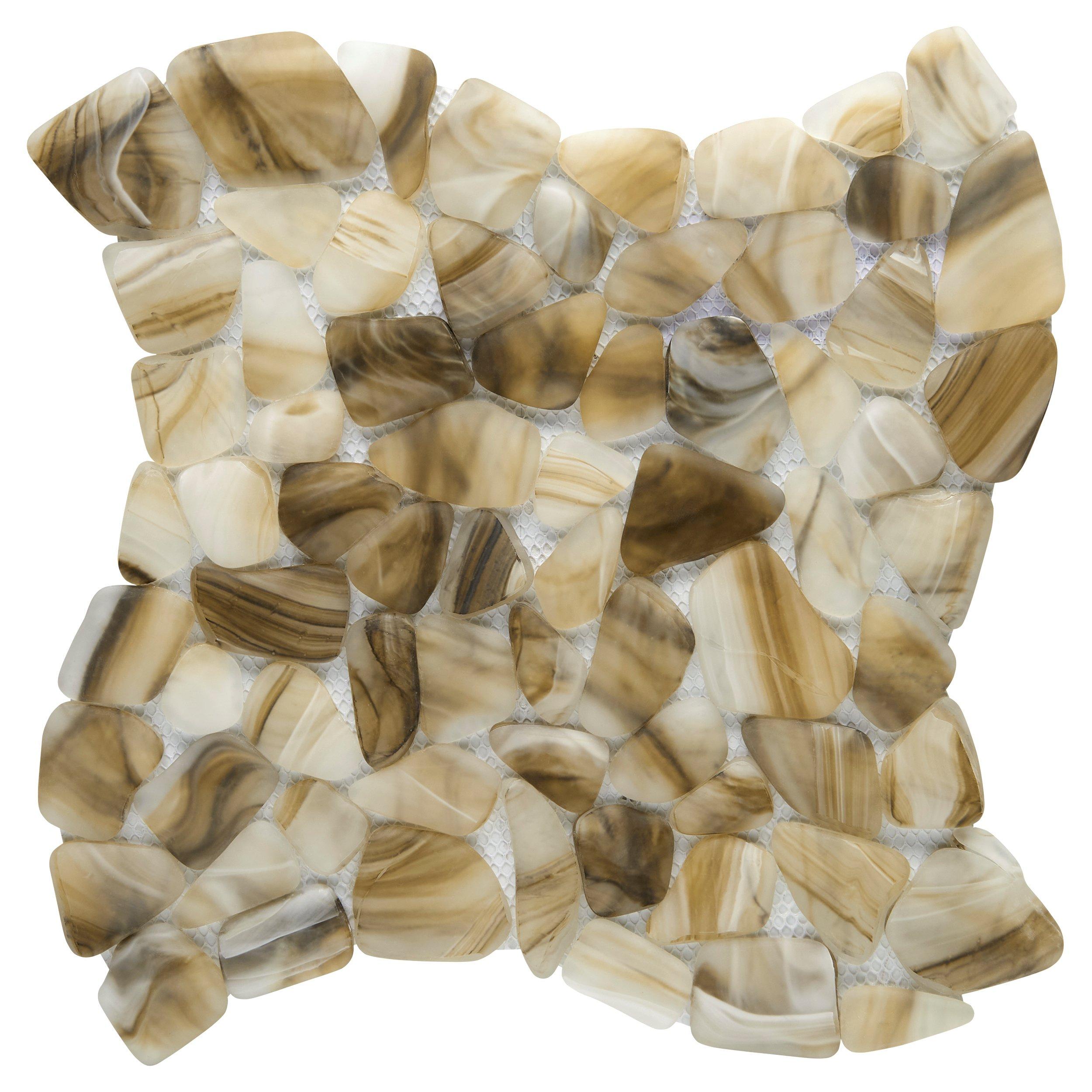 Mocha Frosted Matte Pebble Mosaic