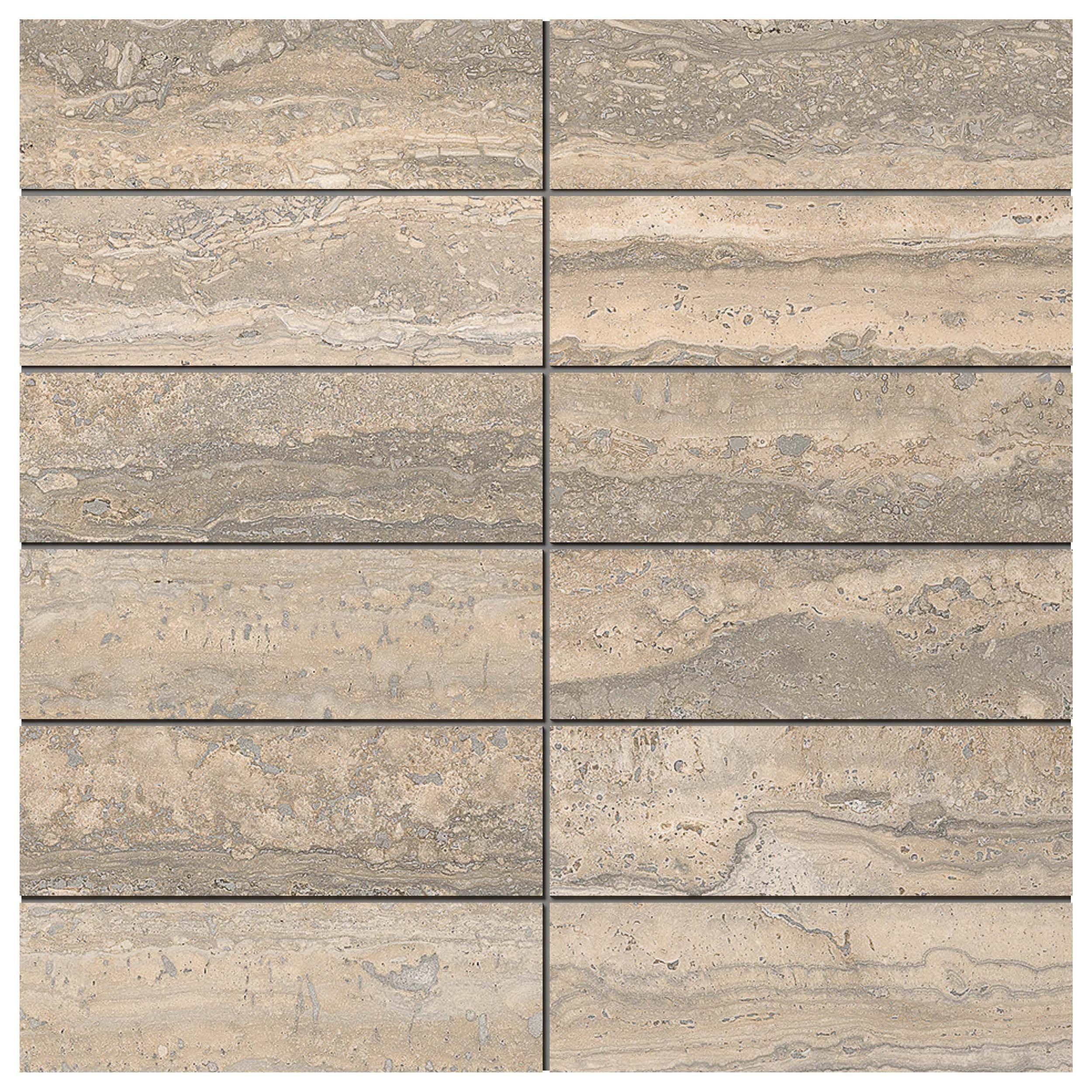 Toscna Marona Stacked Satin Porcelain Mosaic