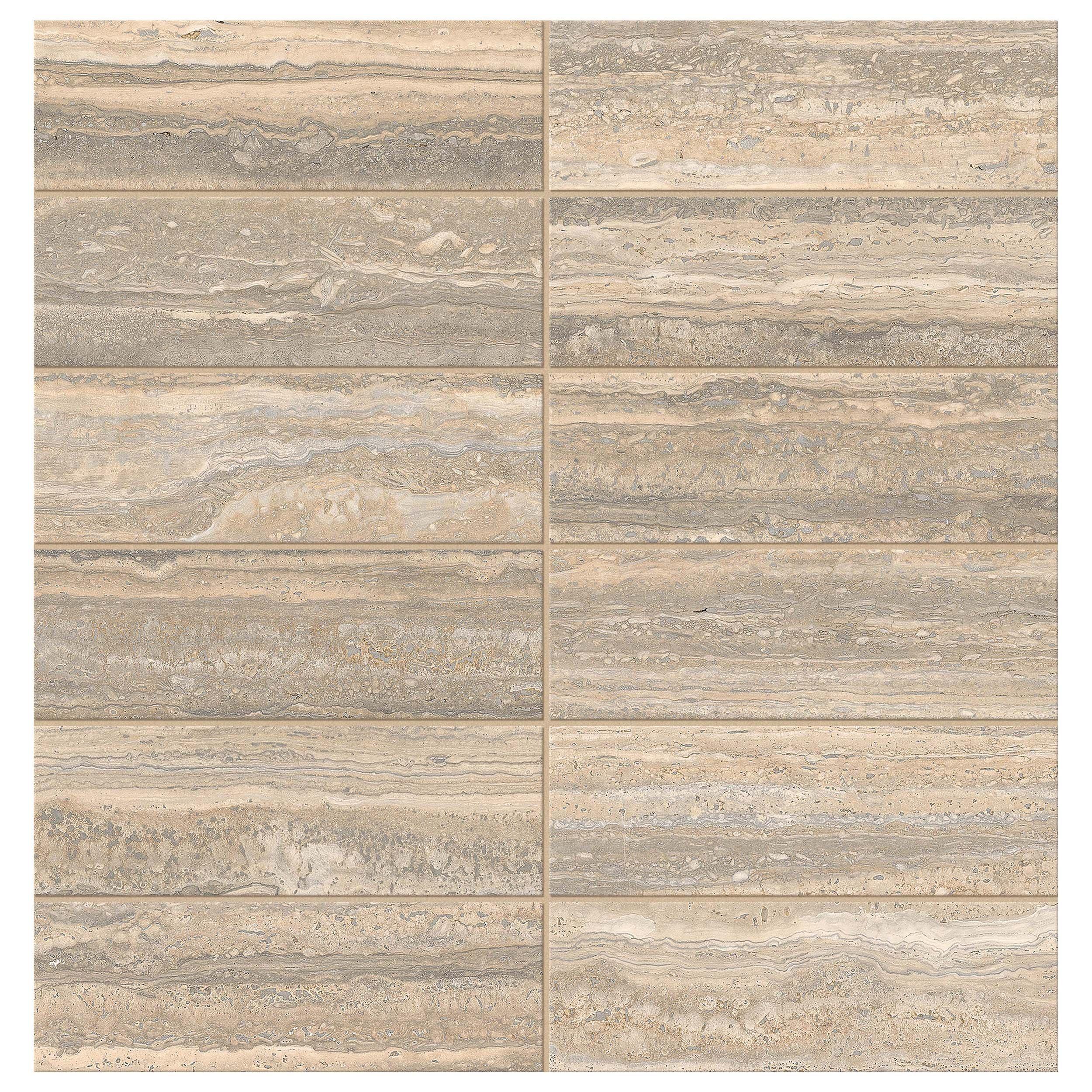 Toscna Marona Stacked Satin Porcelain Mosaic