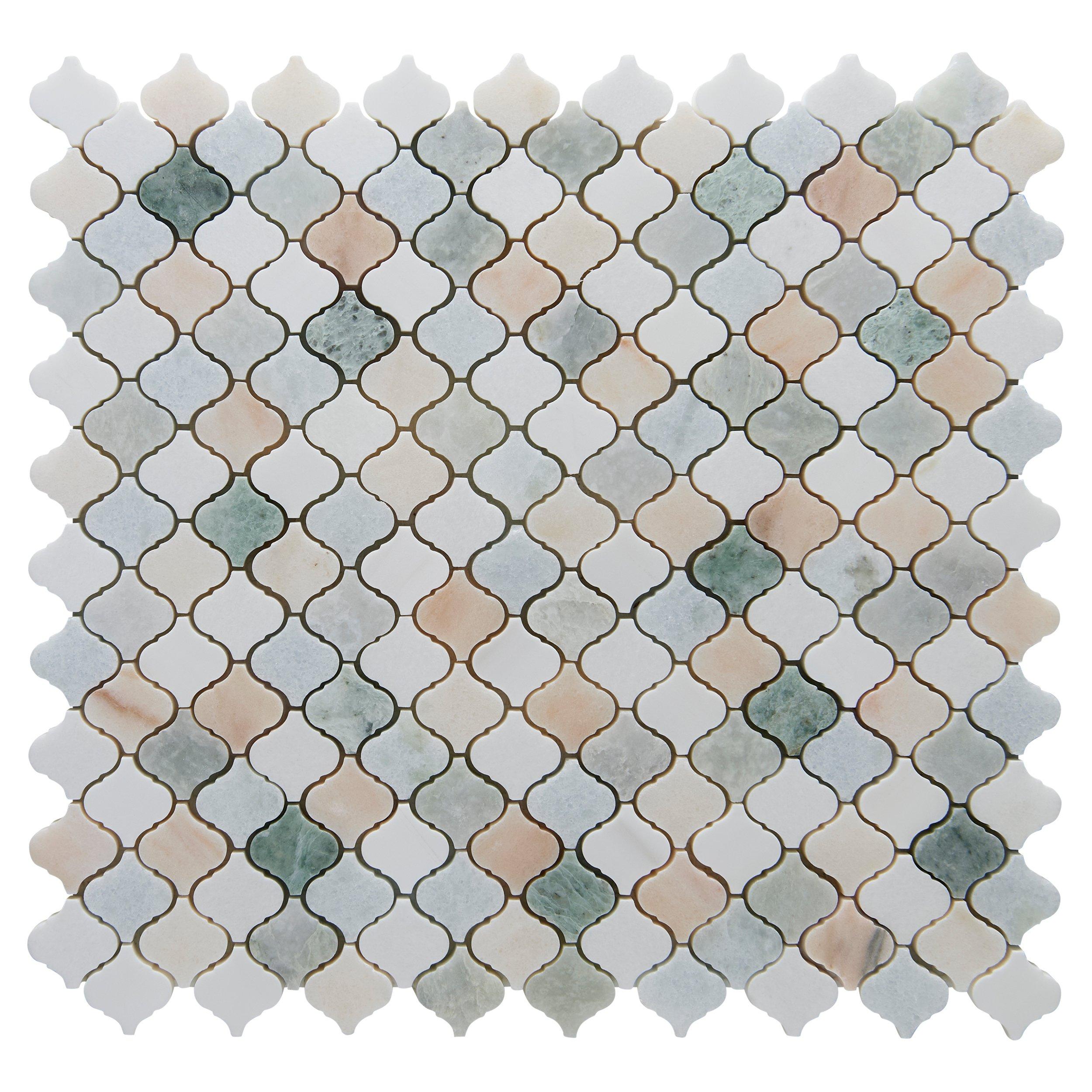 Valencia Arabesque Honed Marble Mosaic