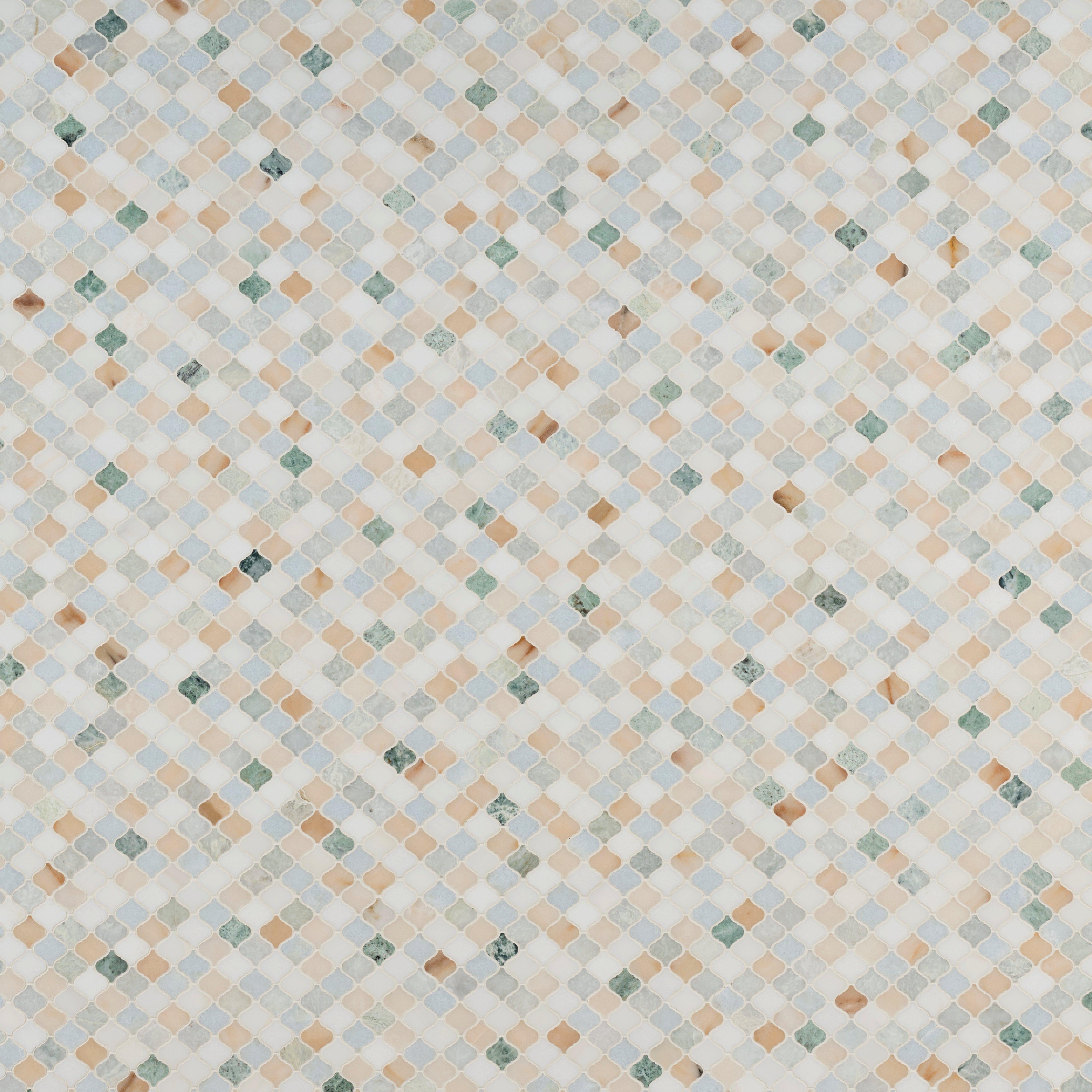 Valencia Arabesque Honed Marble Mosaic