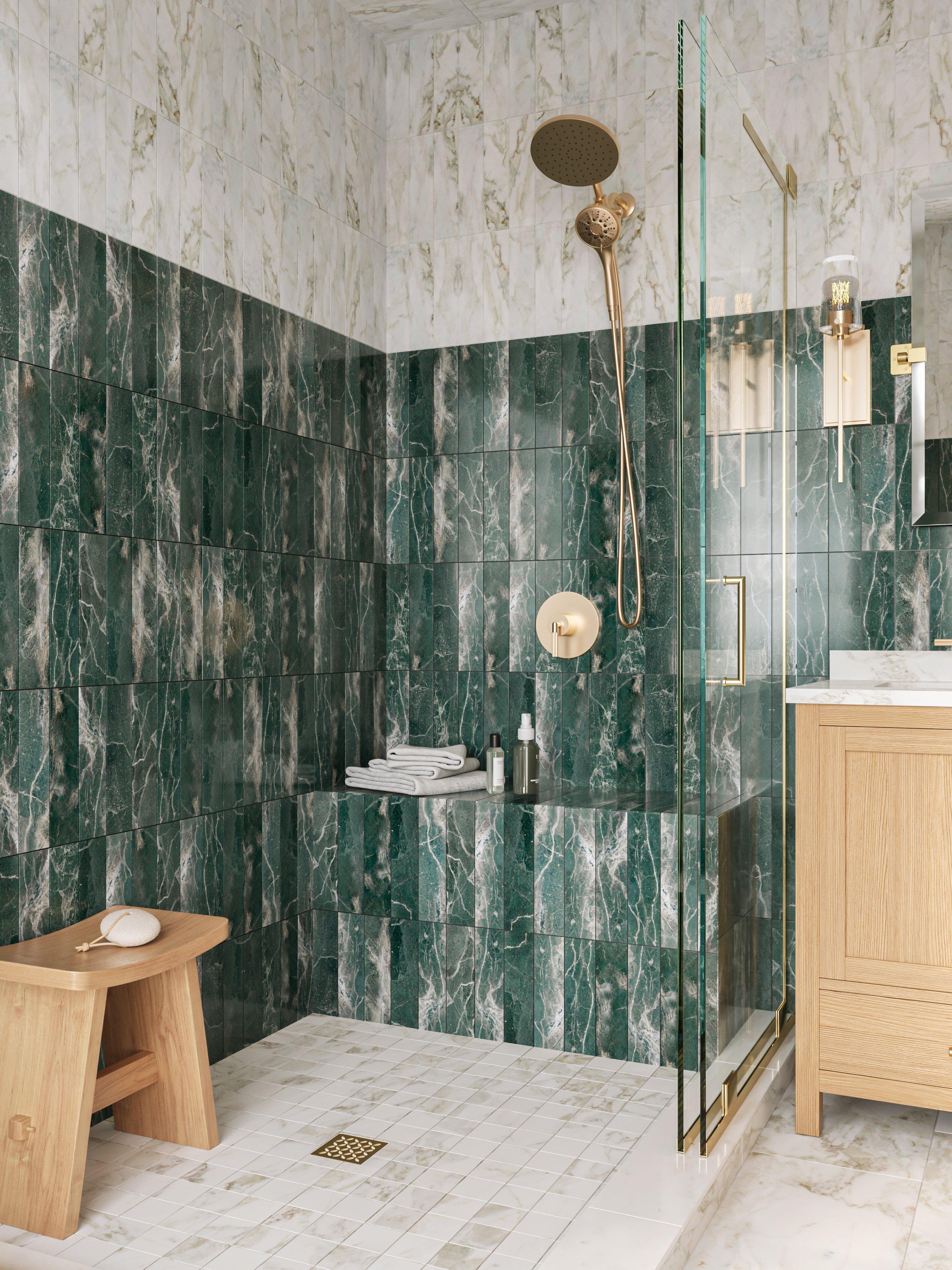 Calacatta Bluette Light Honed Marble Tile