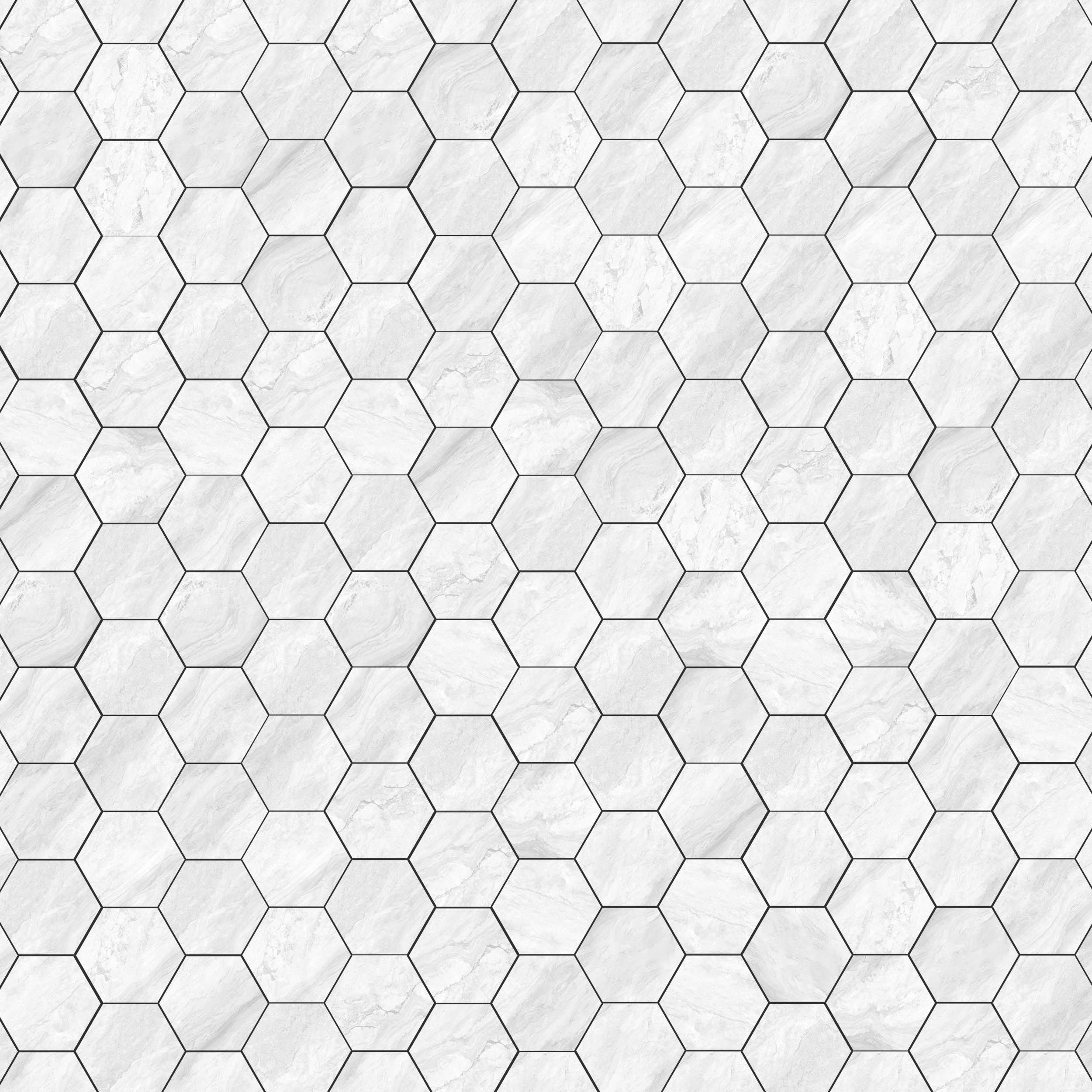 Harmony White Hexagon Polished Porcelain Mosaic