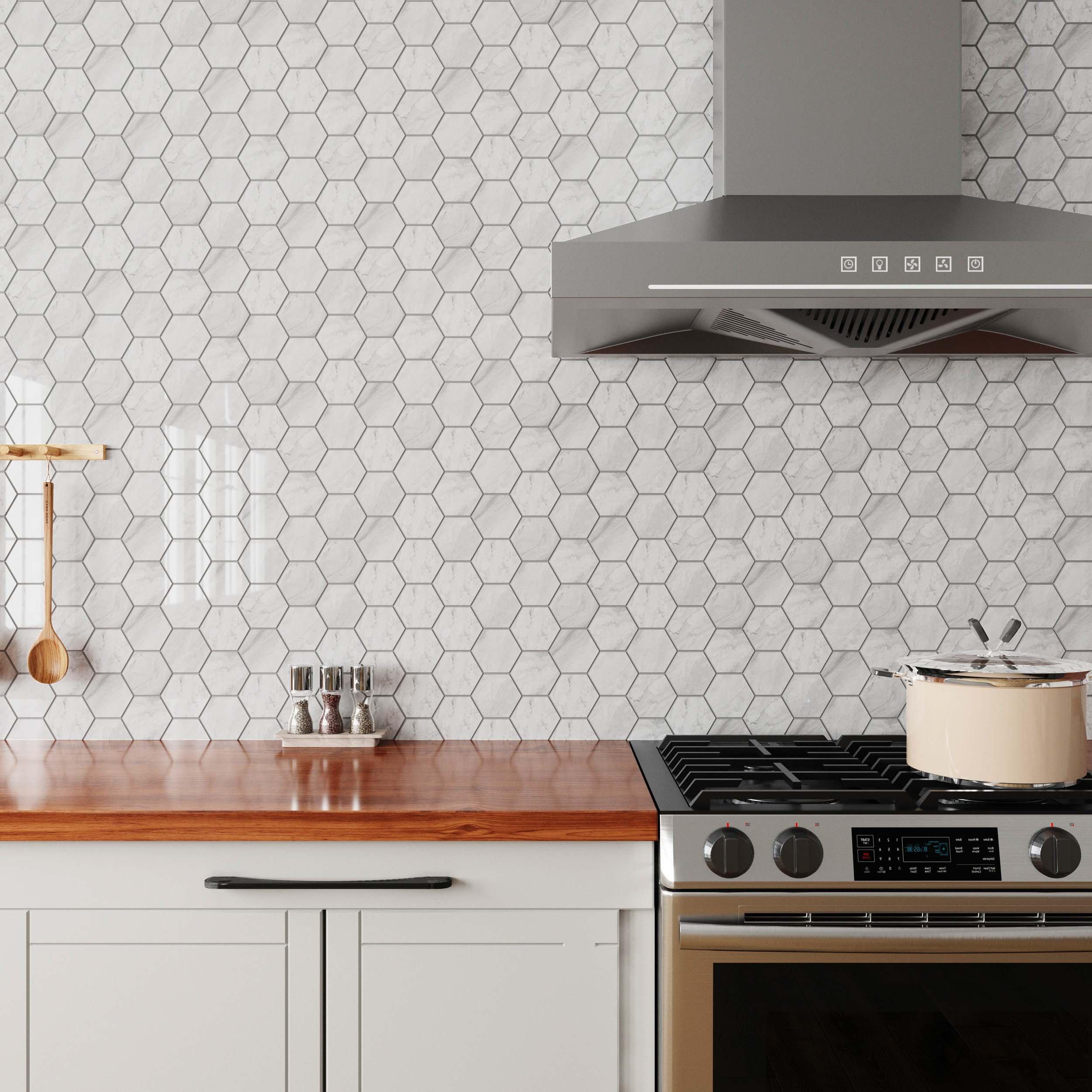 Harmony White Hexagon Polished Porcelain Mosaic