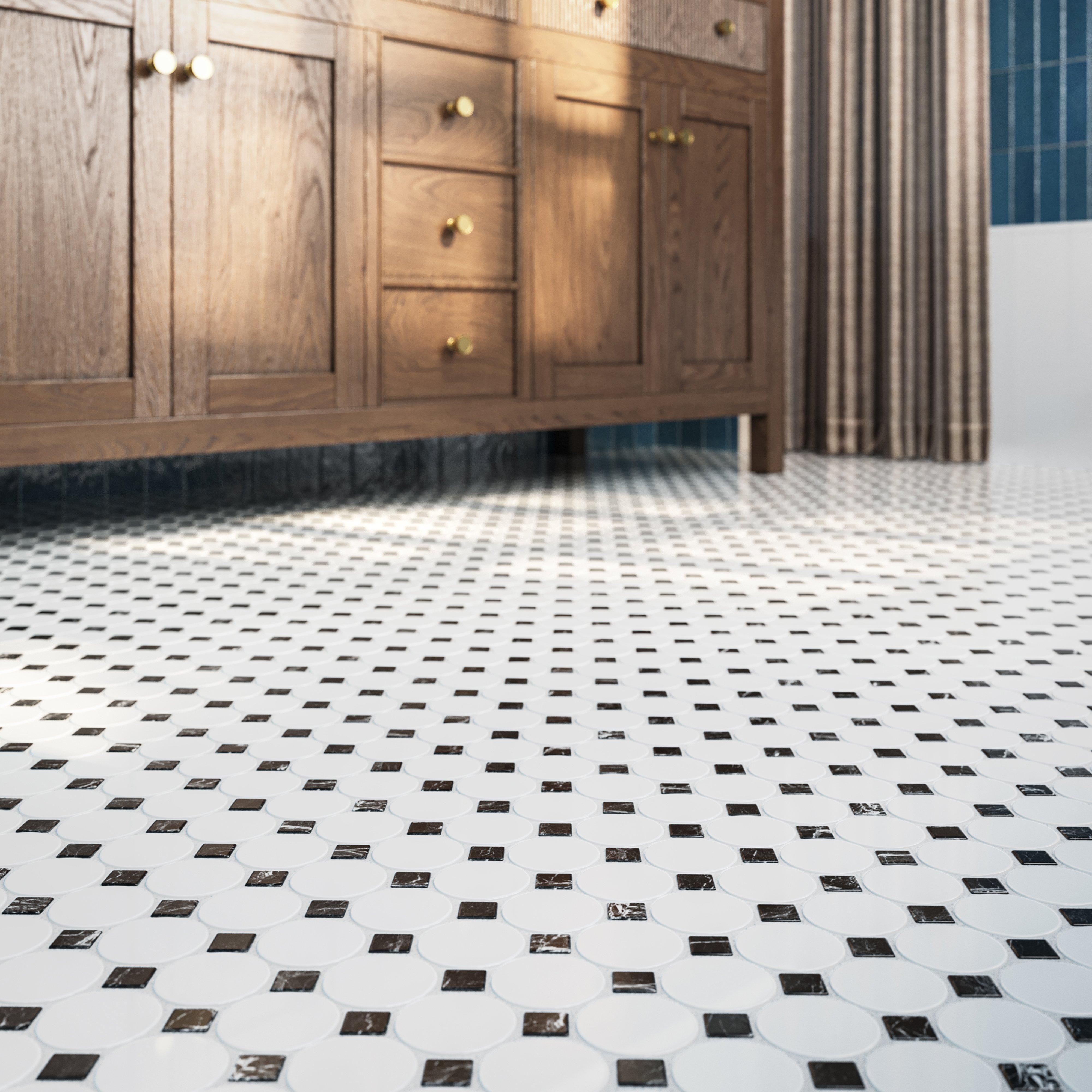 Maverick Dolomite Black Marble Polished Mosaic