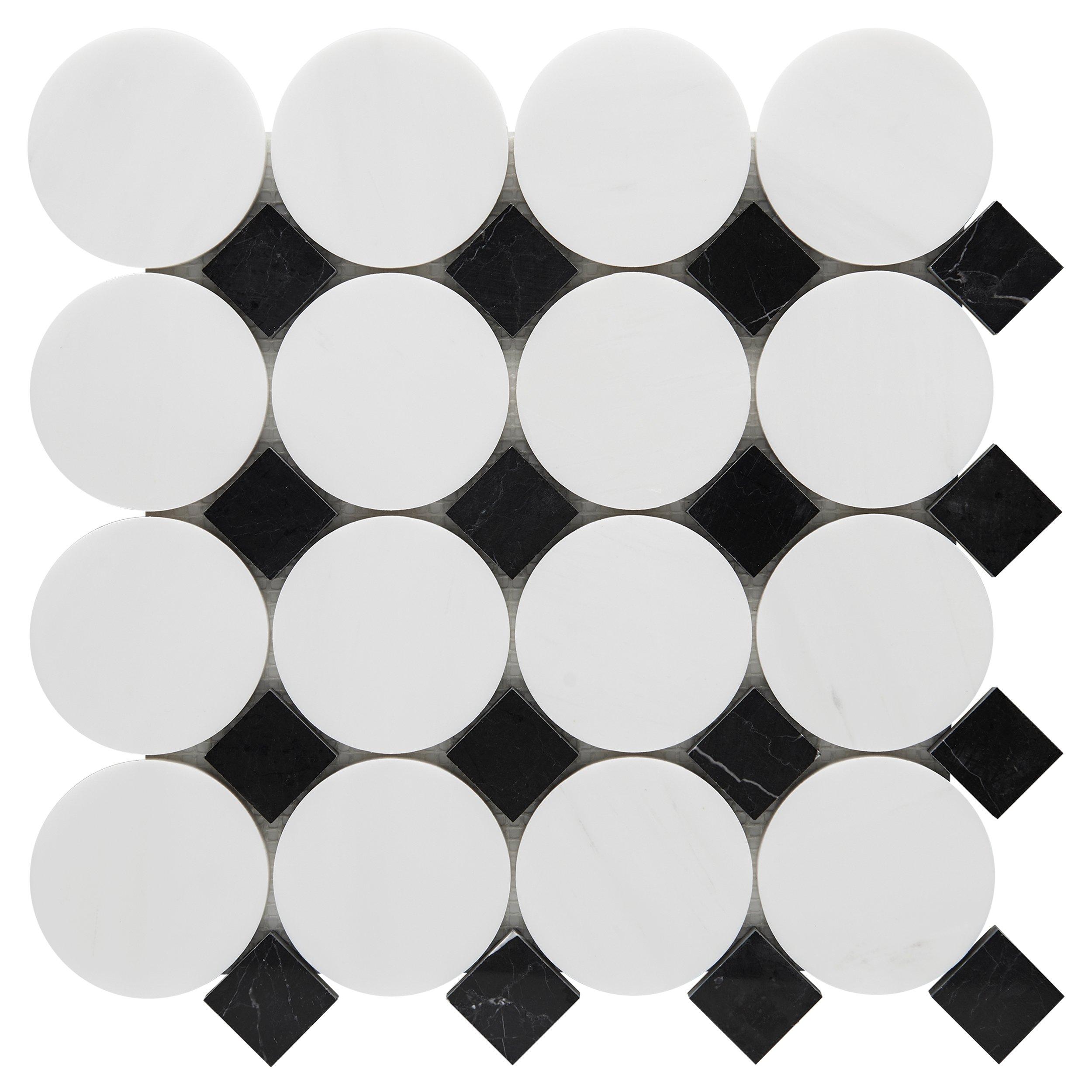 Maverick Dolomite Black Marble Polished Mosaic