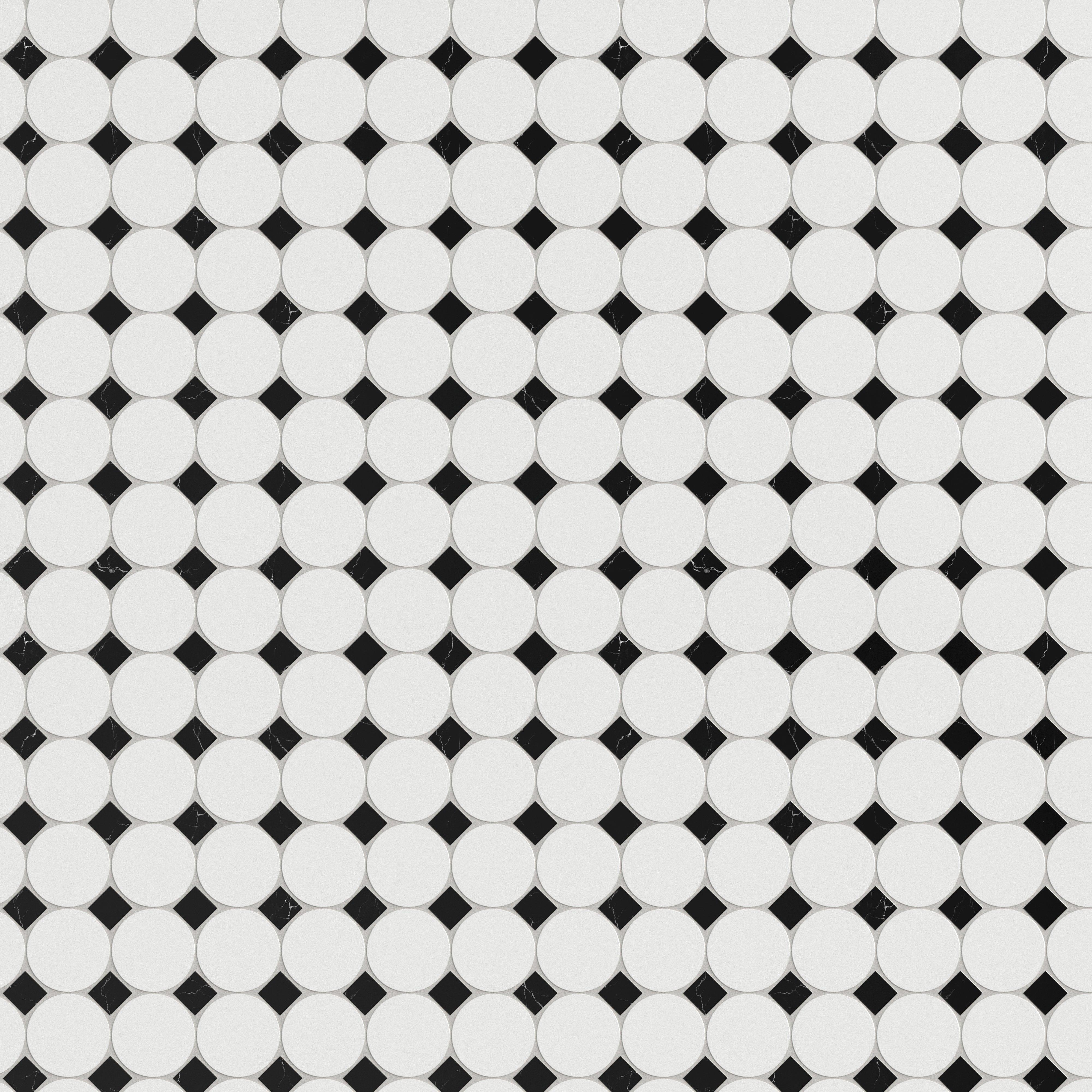 Maverick Dolomite Black Marble Polished Mosaic