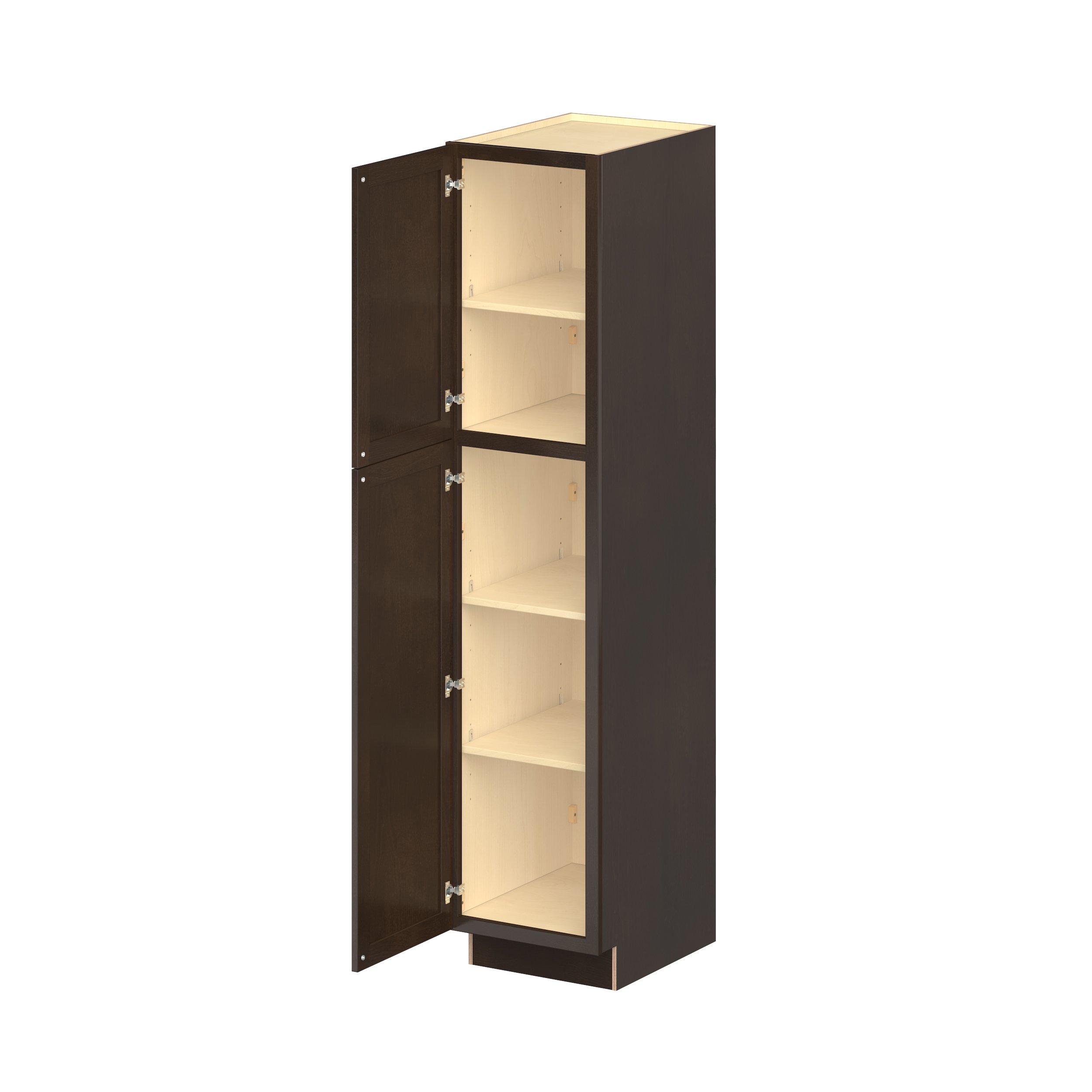 Baxley 18 in. Stained Cocoa Plywood Pantry Cabinet - Left Door Hinge