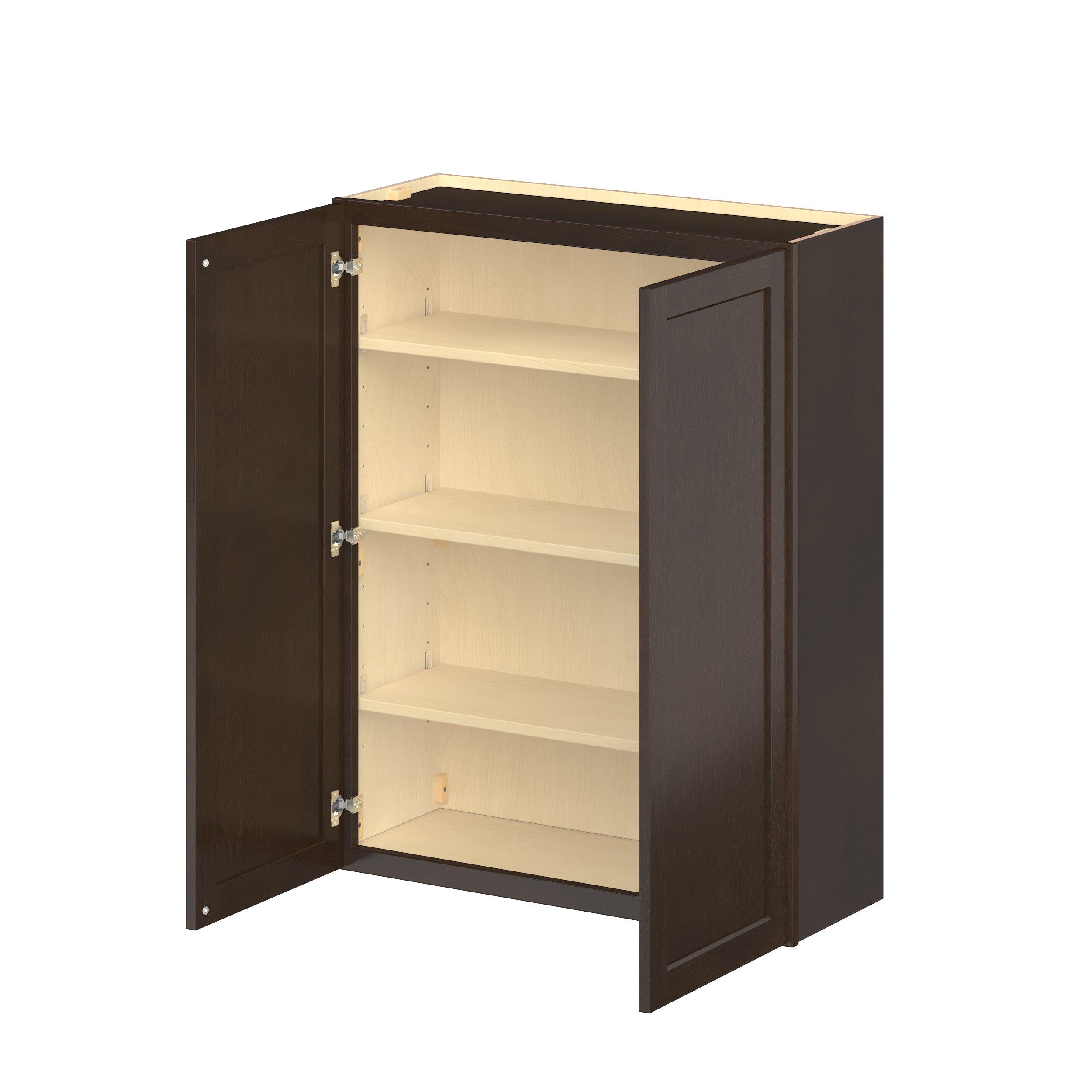 Baxley 33 in. Stained Cocoa Door Wall Cabinet