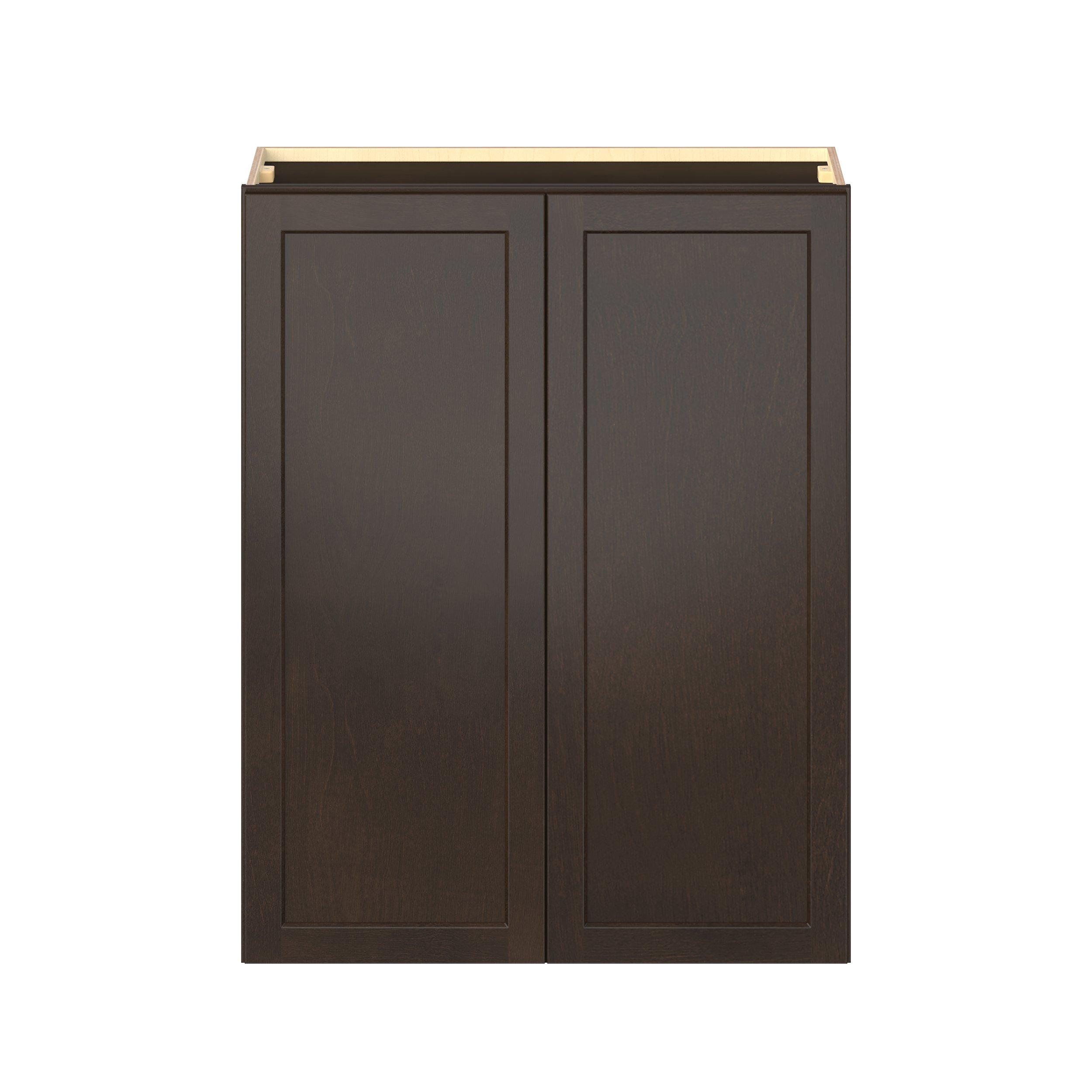 Baxley 33 in. Stained Cocoa Door Wall Cabinet