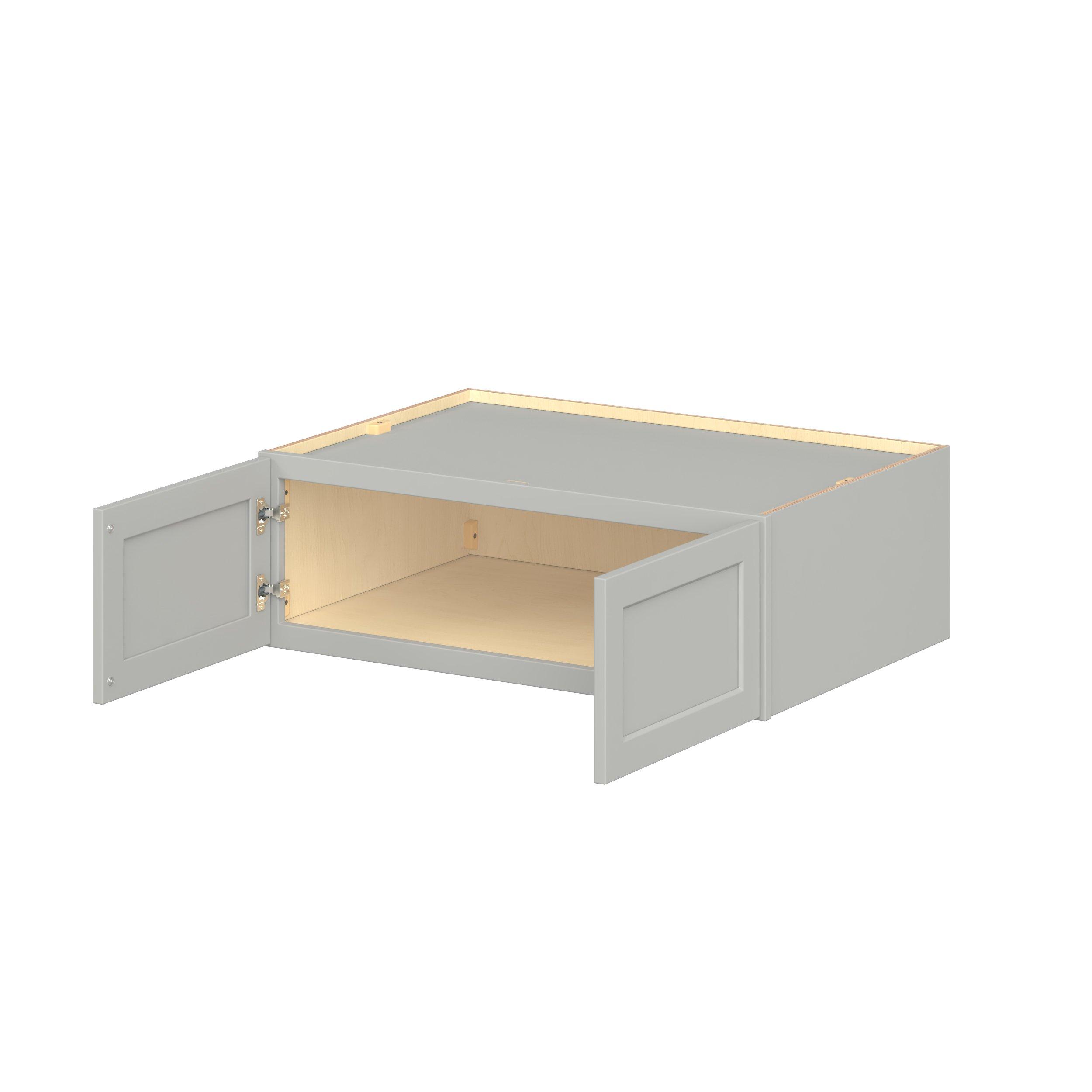 Baxley 36 in. Painted Whisper Gray Bridge Wall Cabinet