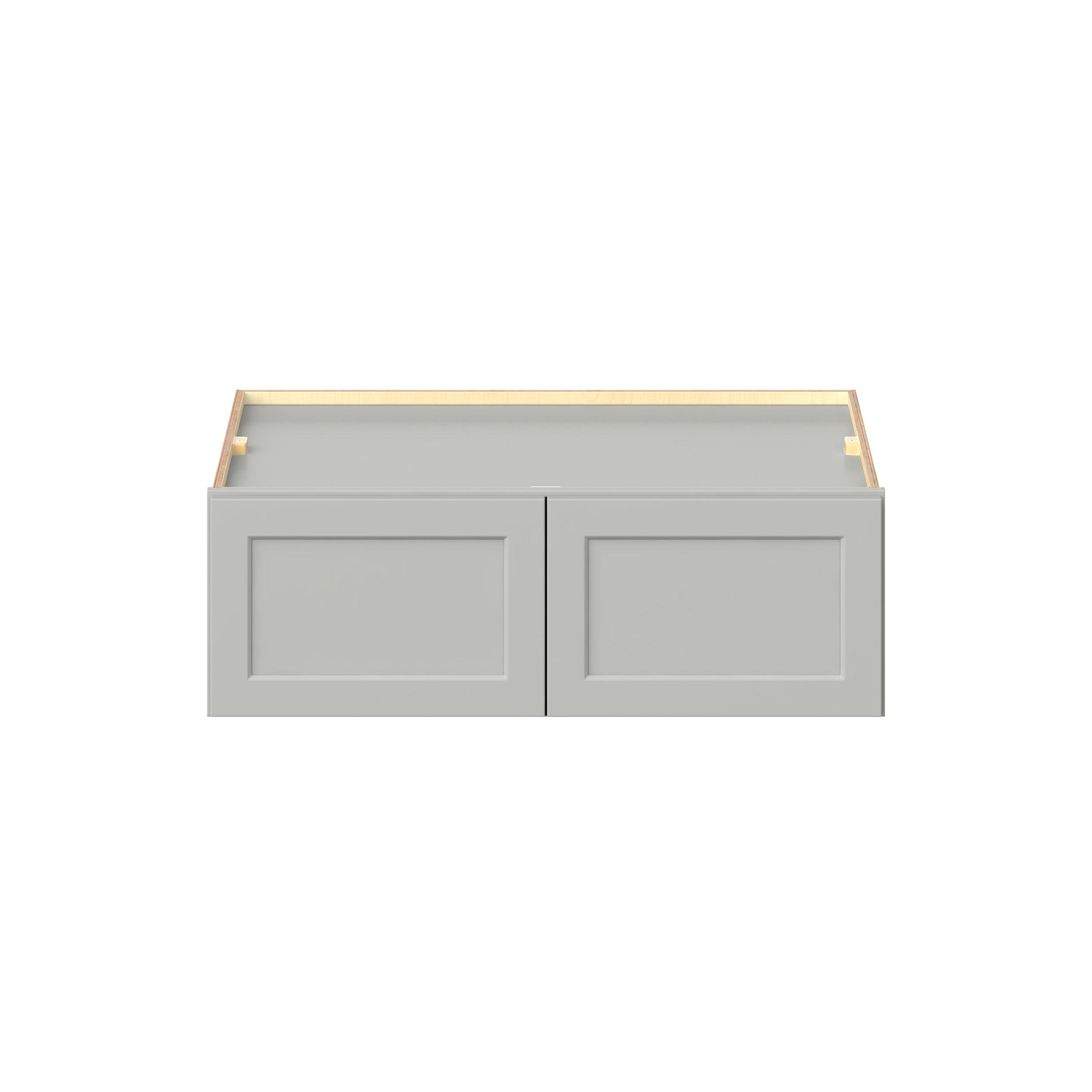 Baxley 36 in. Painted Whisper Gray Bridge Wall Cabinet