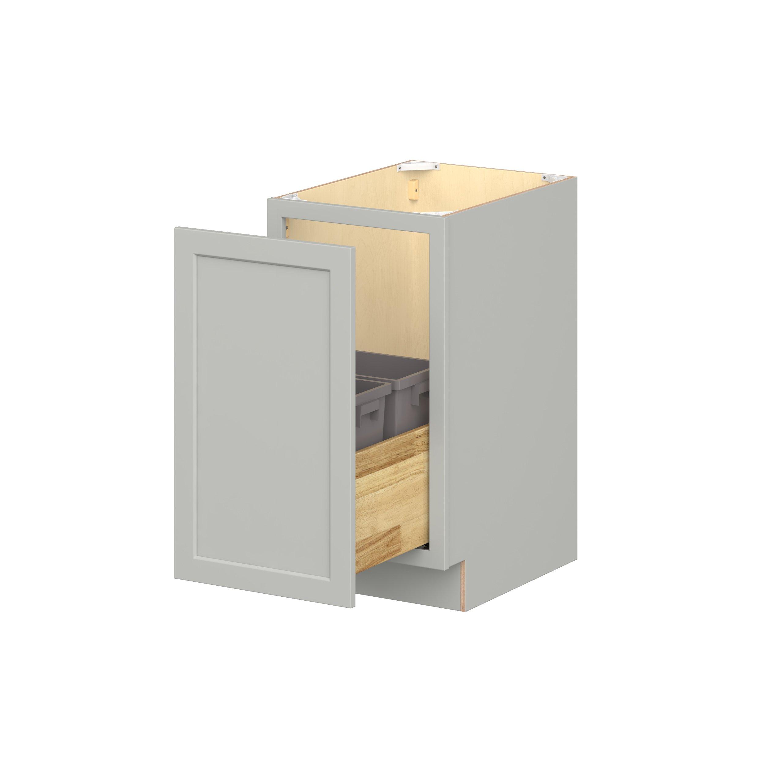 Baxley 18 in. Painted Whisper Gray Pull Out Base Cabinet