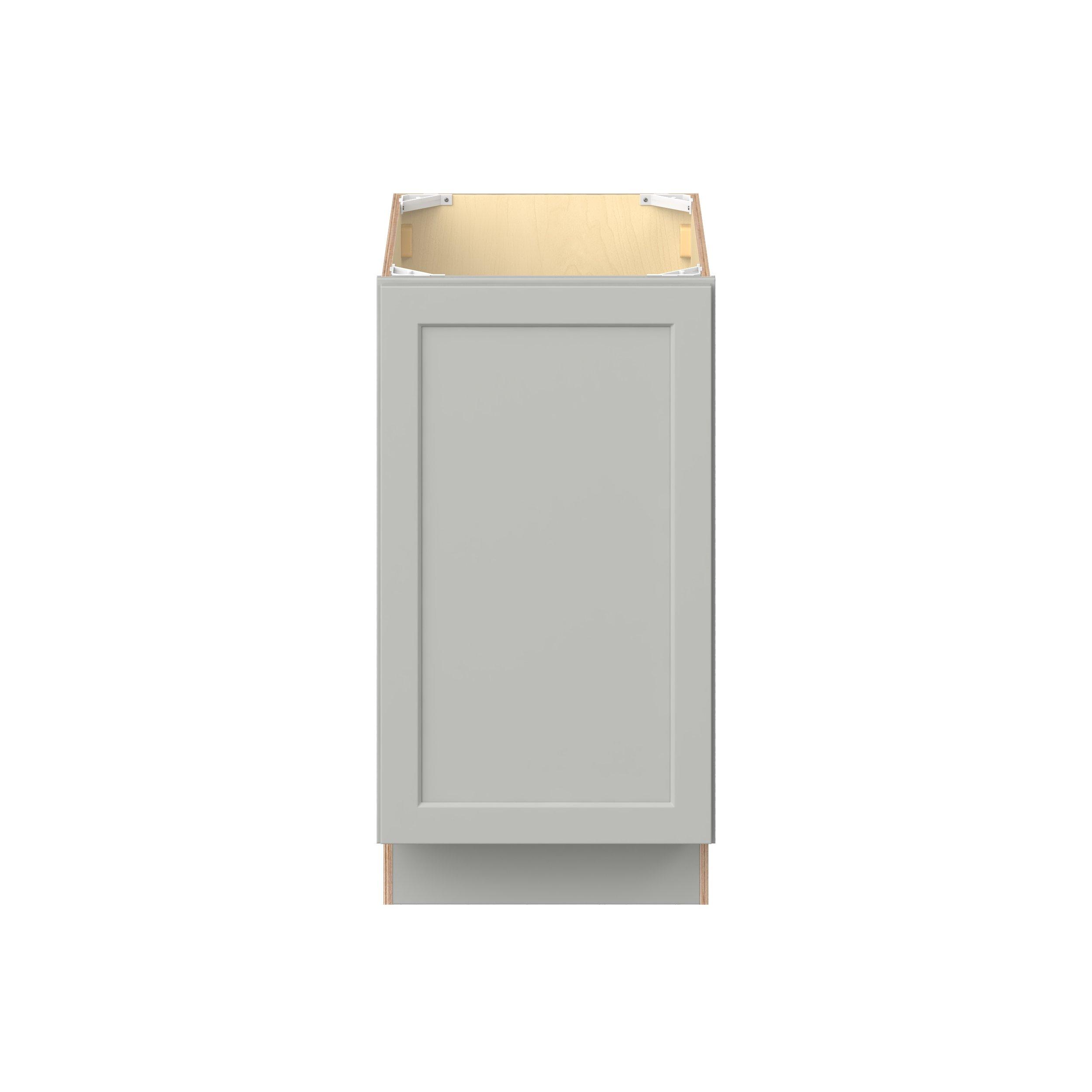 Baxley 18 in. Painted Whisper Gray Pull Out Base Cabinet