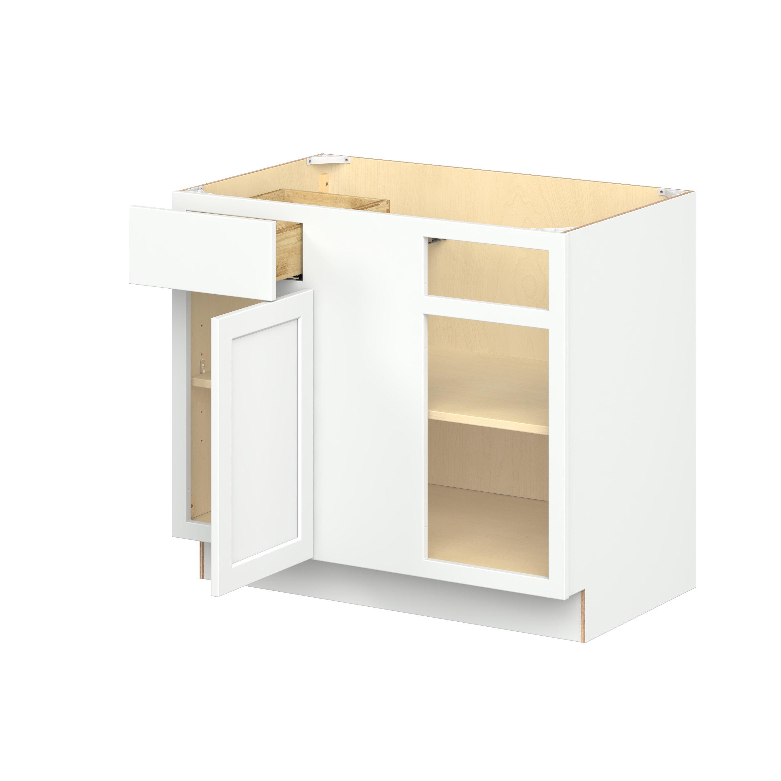 Baxley 39 in. Painted Pure White Blind Corner Base Cabinet